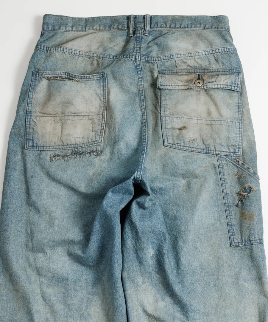REMAKED DOUBLEKNEE DENIM PAINTER PANTS ANACHRONORM