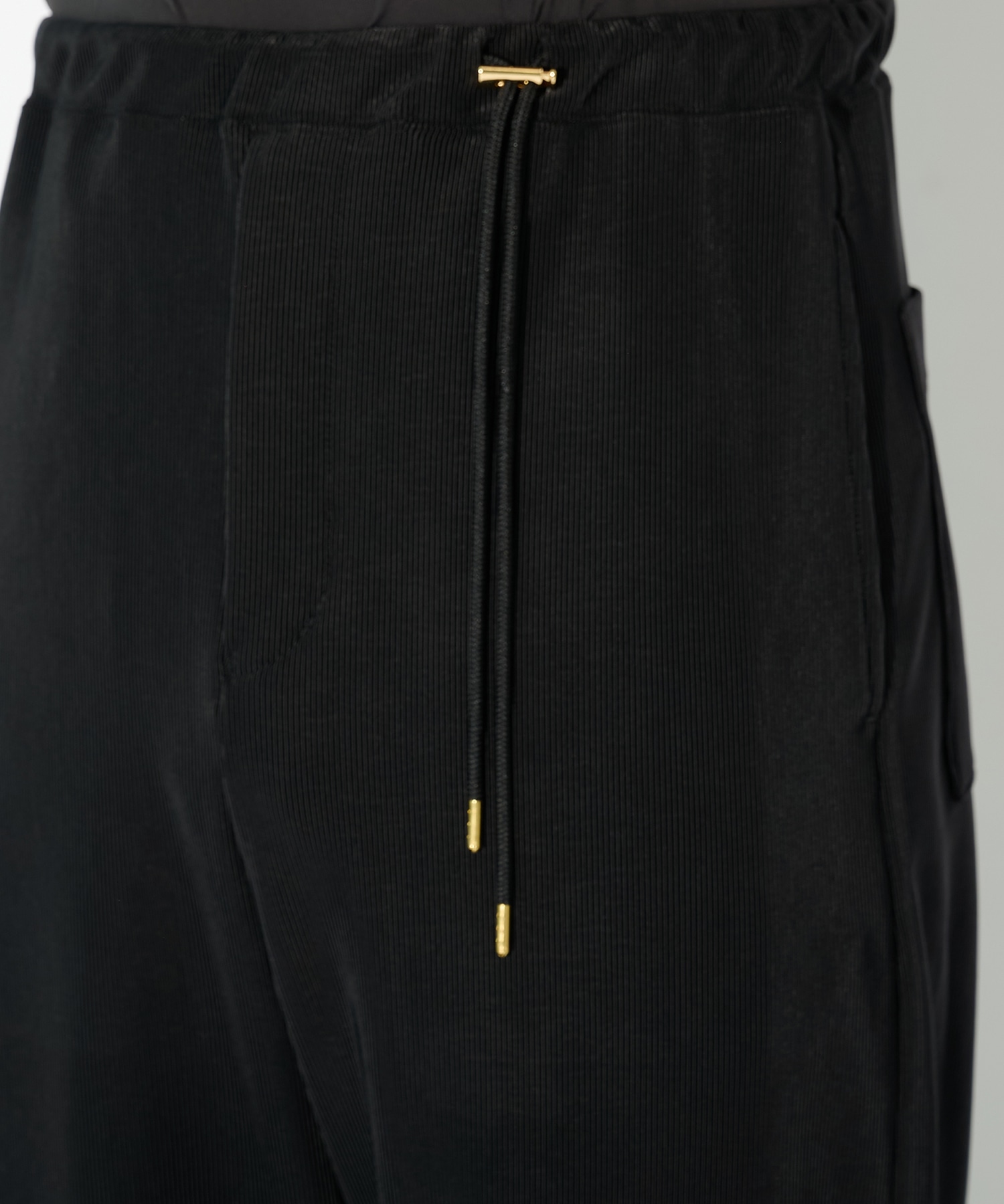 Stretch Fiber Cord Pique Drawstring Wide Pants CULLNI