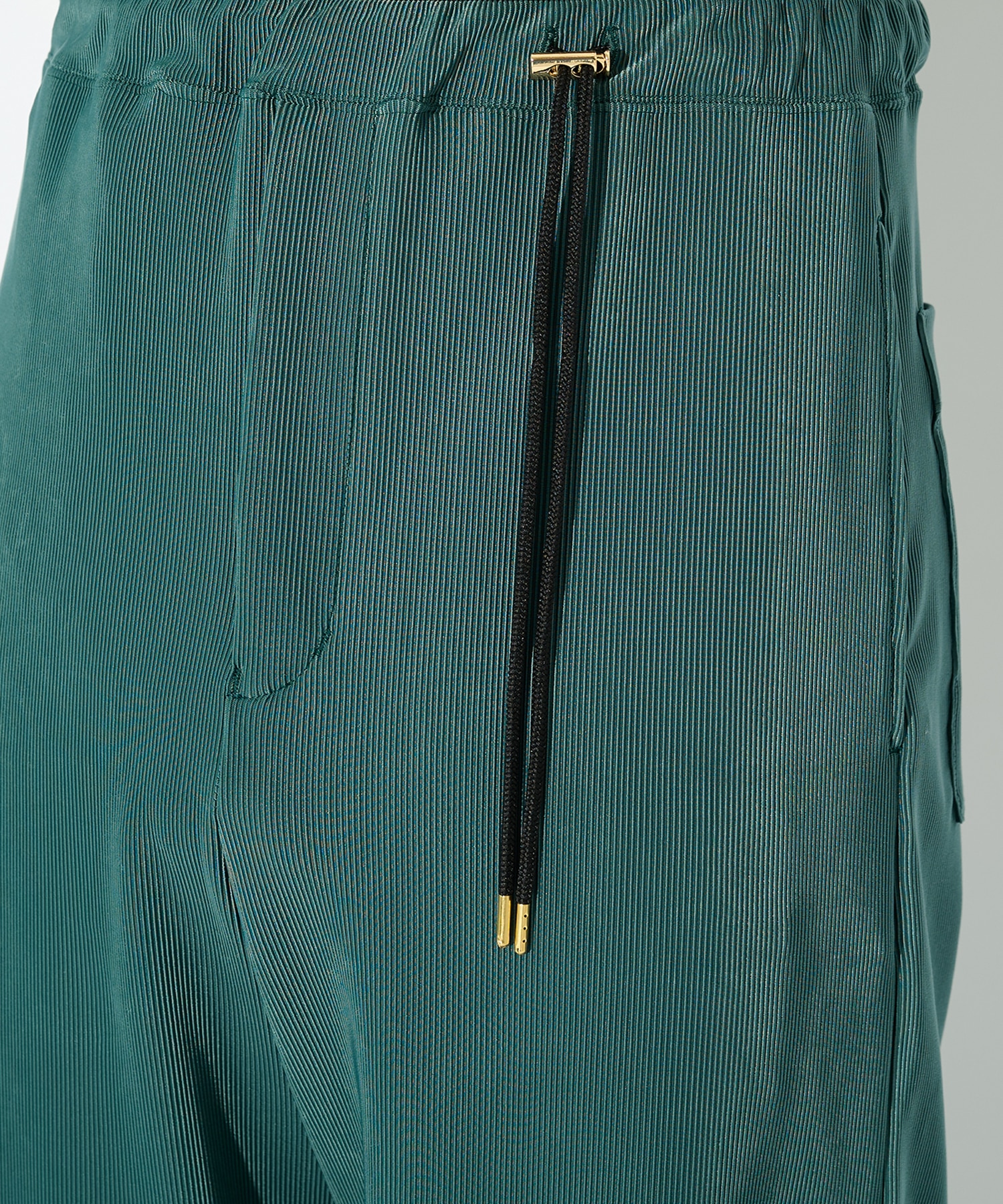 Stretch Fiber Cord Pique Drawstring Wide Pants CULLNI