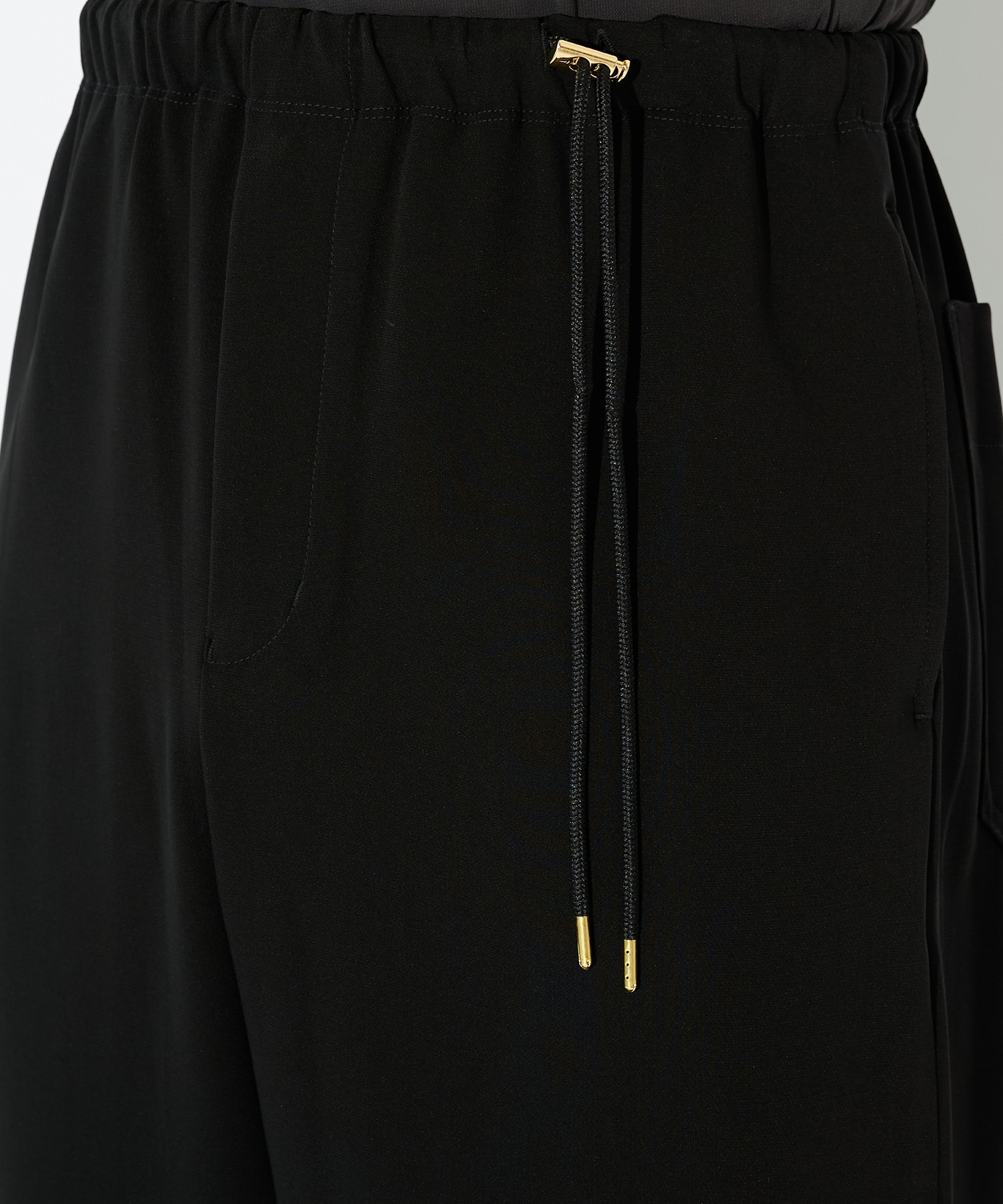 Triacetate Airy Cloth Drawstring Wide Pants CULLNI