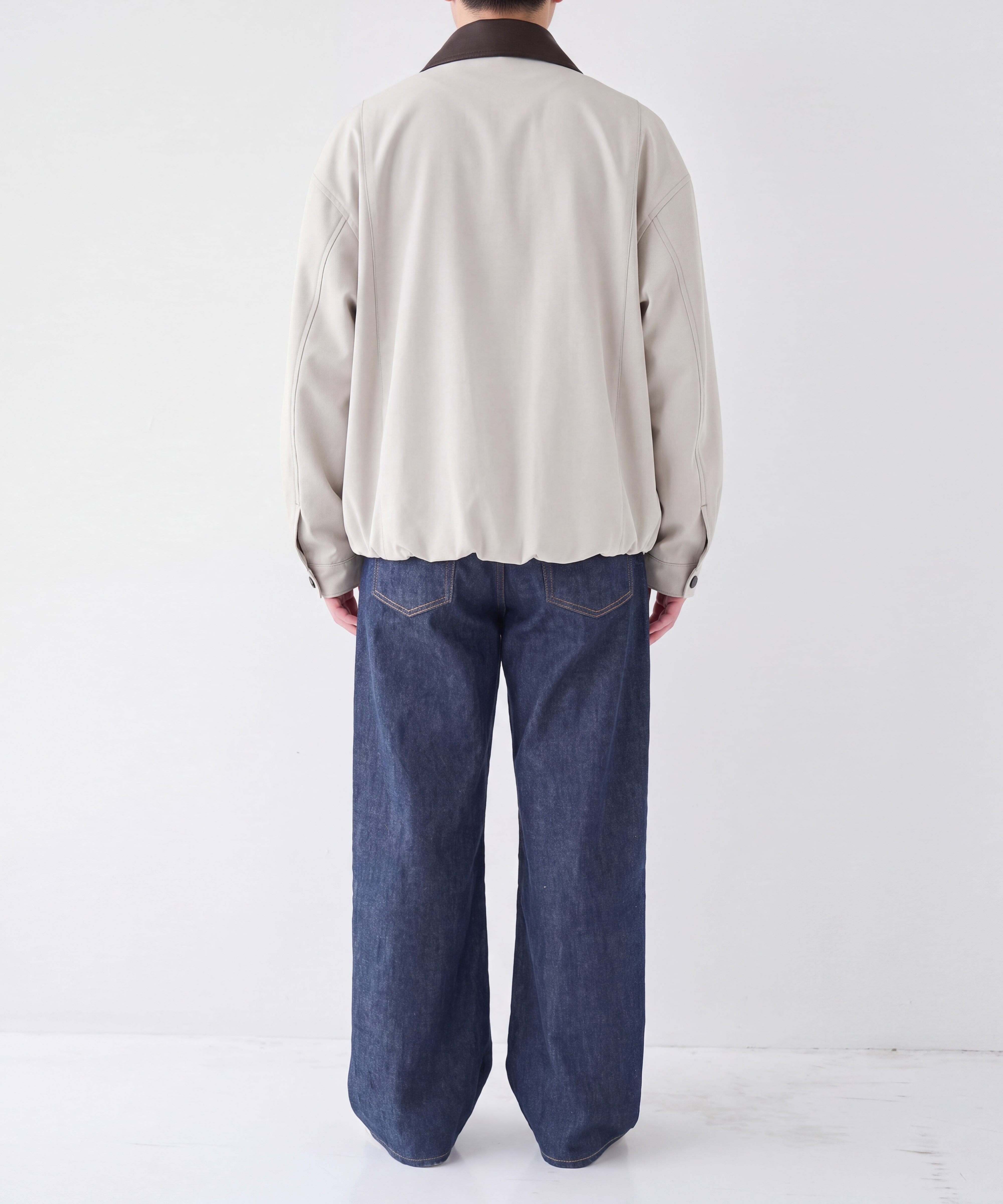 Leather collar Balloon Blouson STUDIOUS