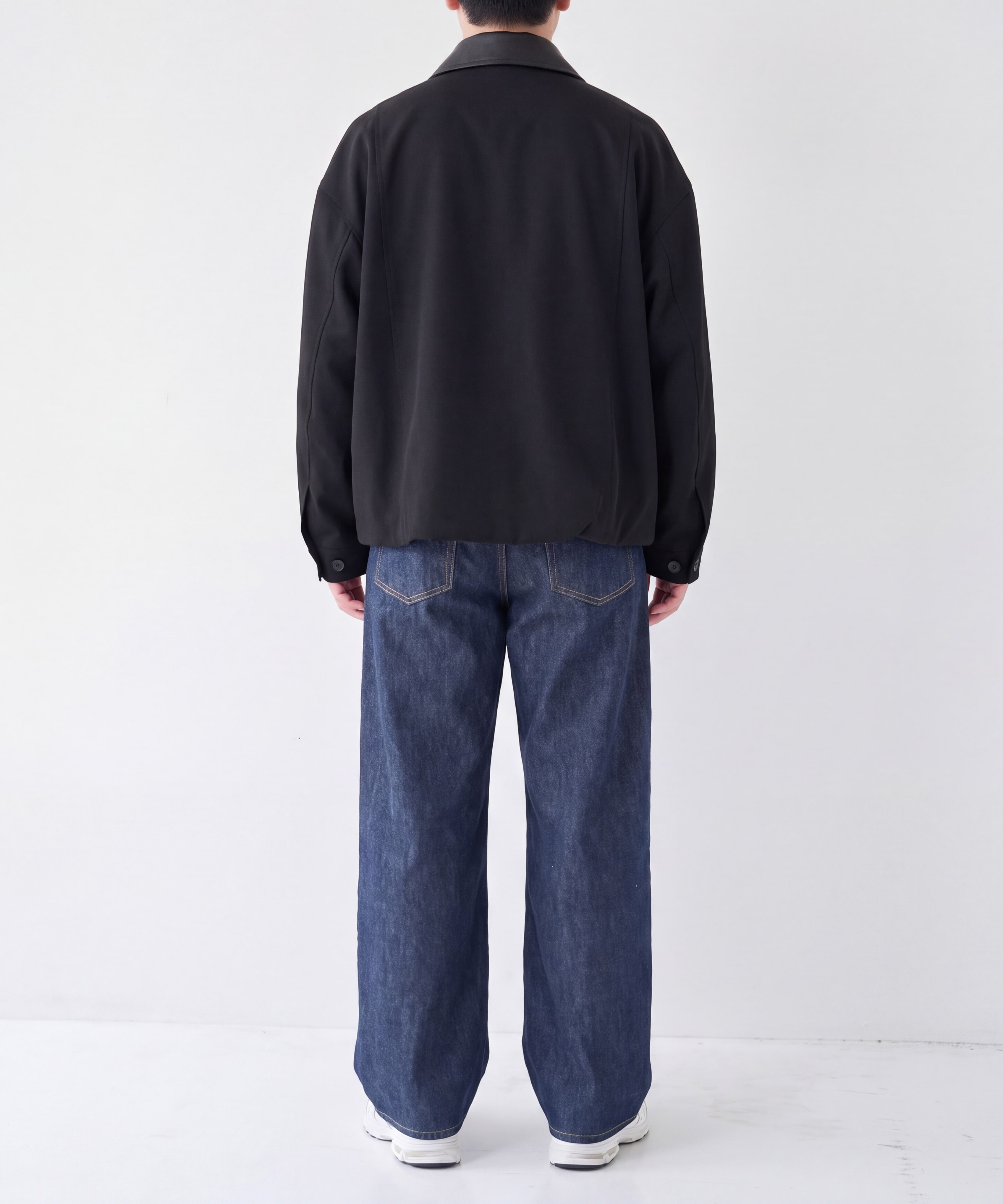 Leather collar Balloon Blouson STUDIOUS