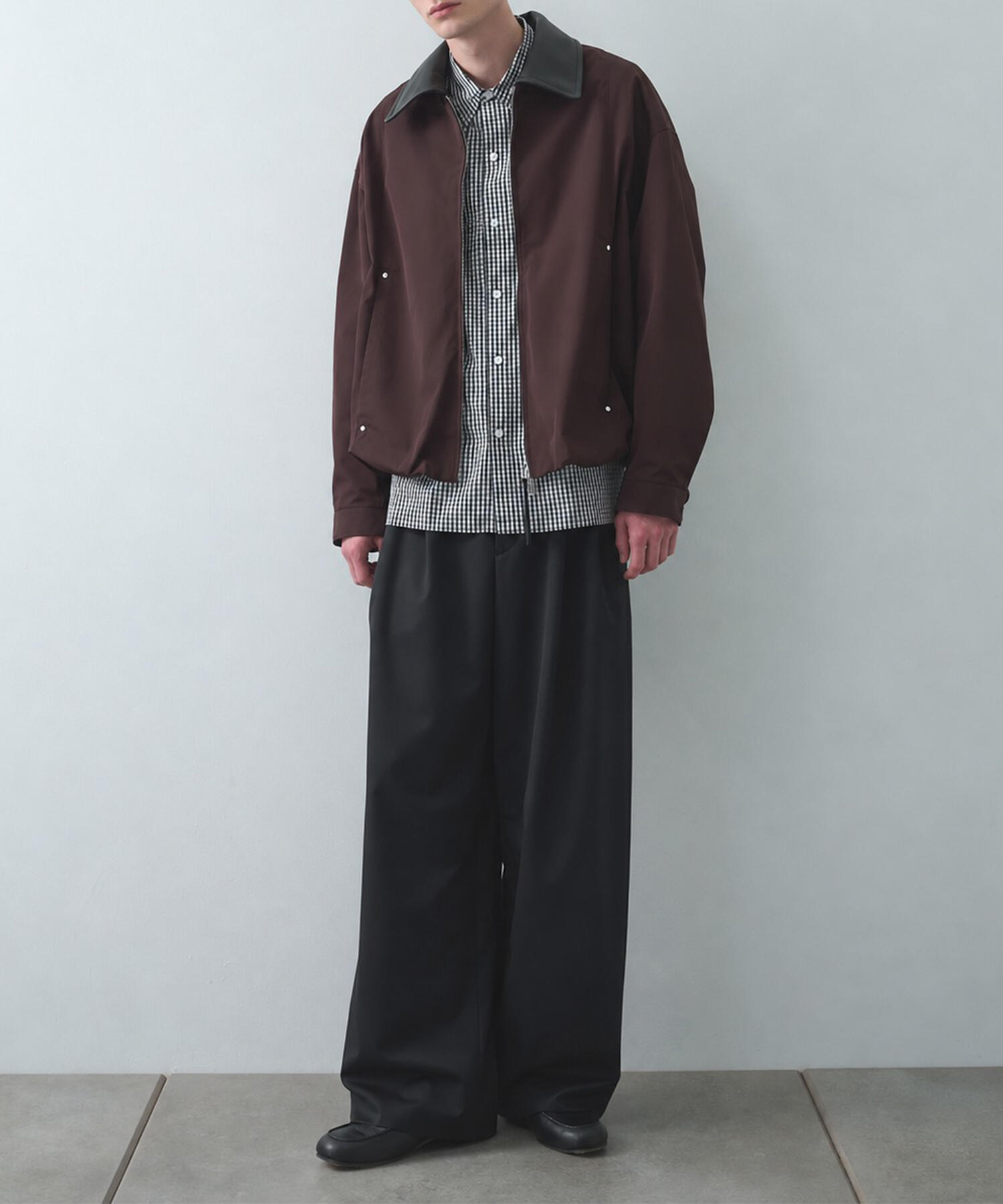 Leather collar Balloon Blouson STUDIOUS