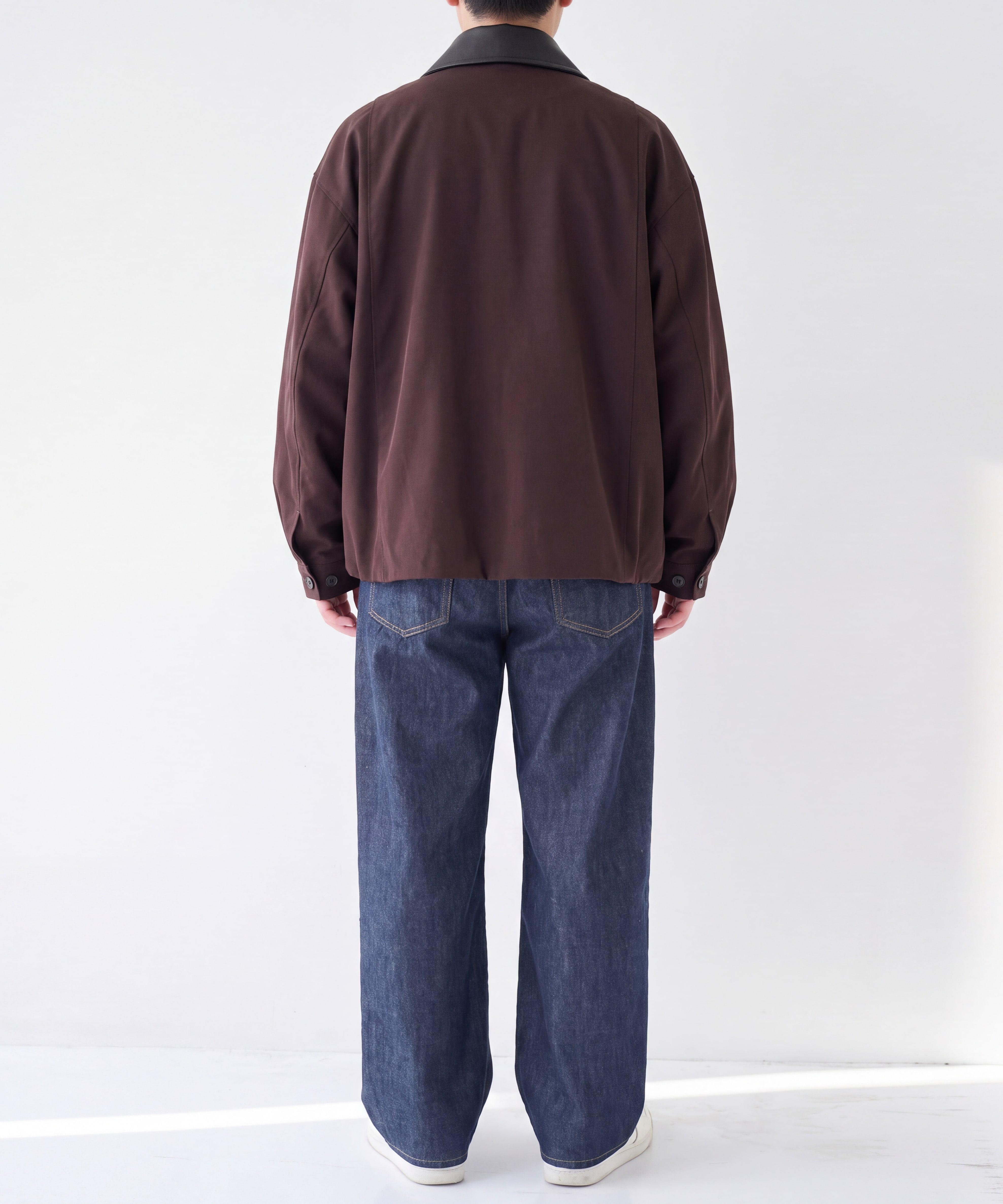 Leather collar Balloon Blouson STUDIOUS