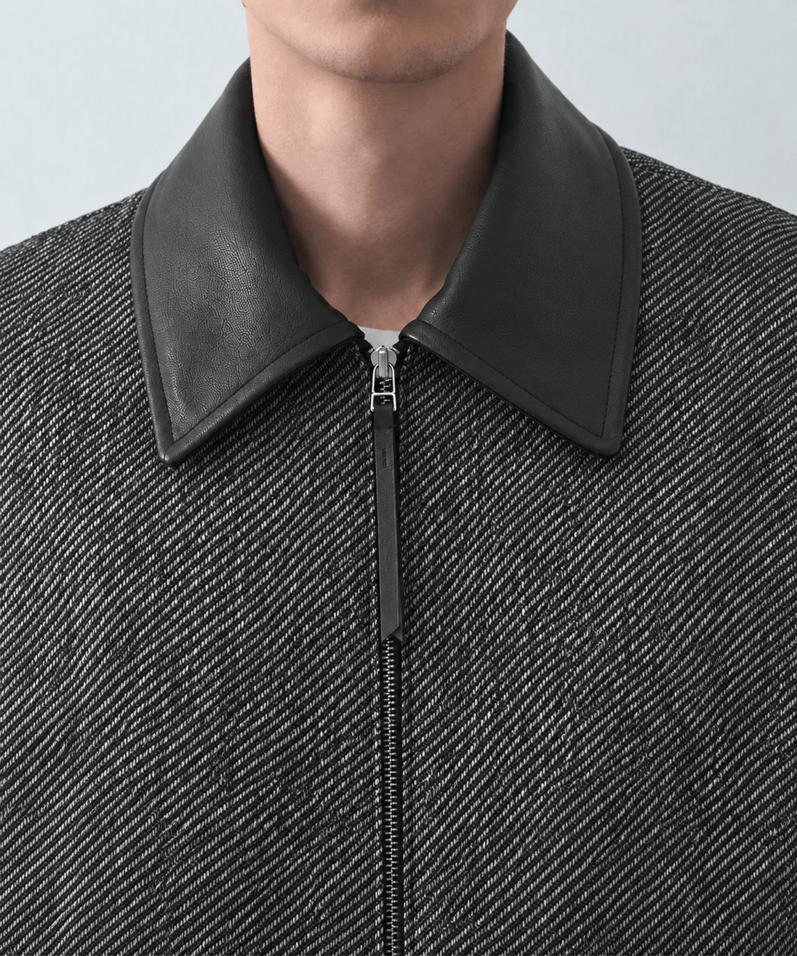Leather collar Balloon Blouson STUDIOUS