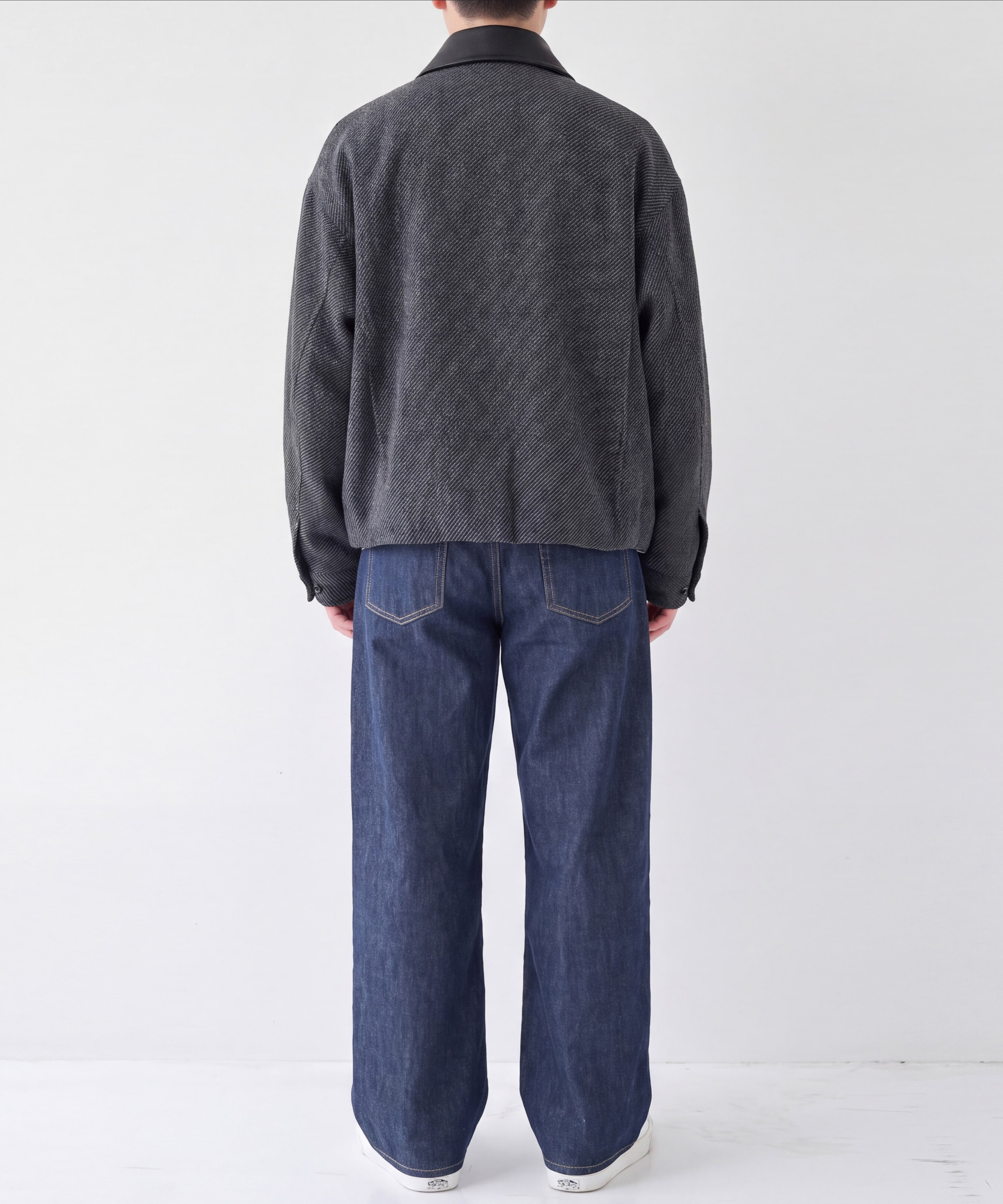 Leather collar Balloon Blouson STUDIOUS