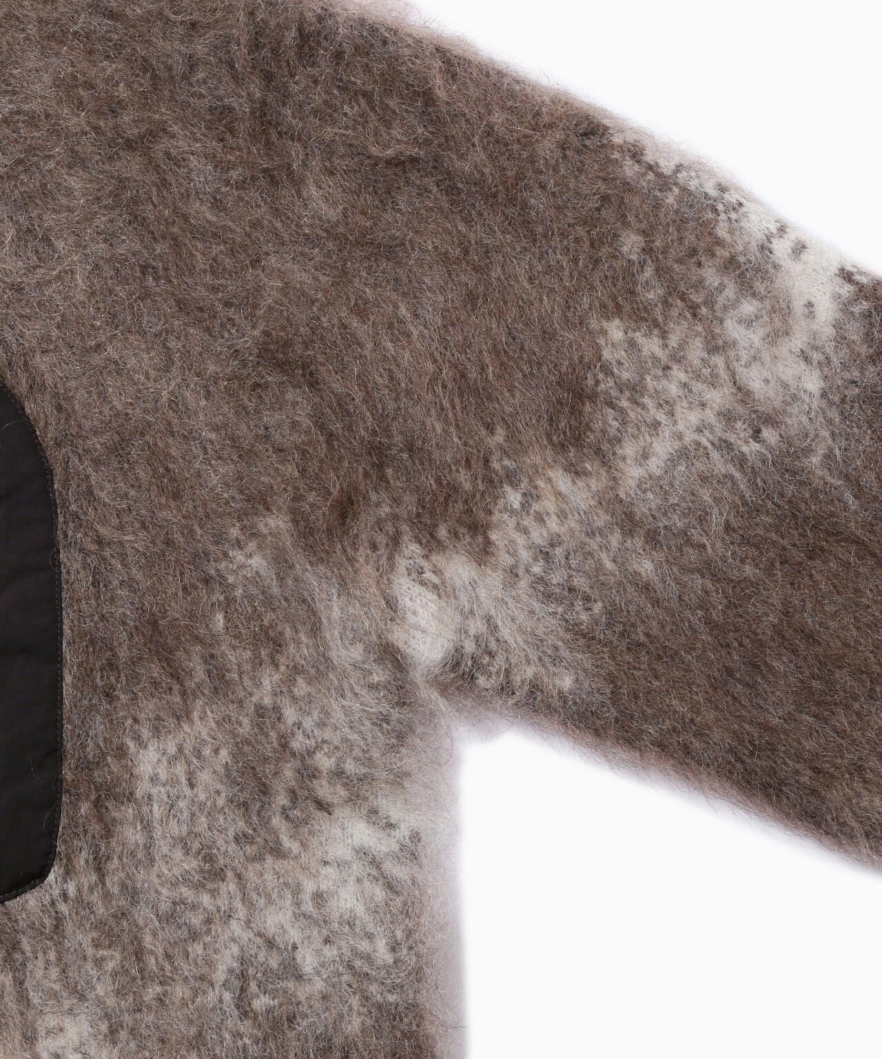 jacquard shaggy knit crew neck and wander