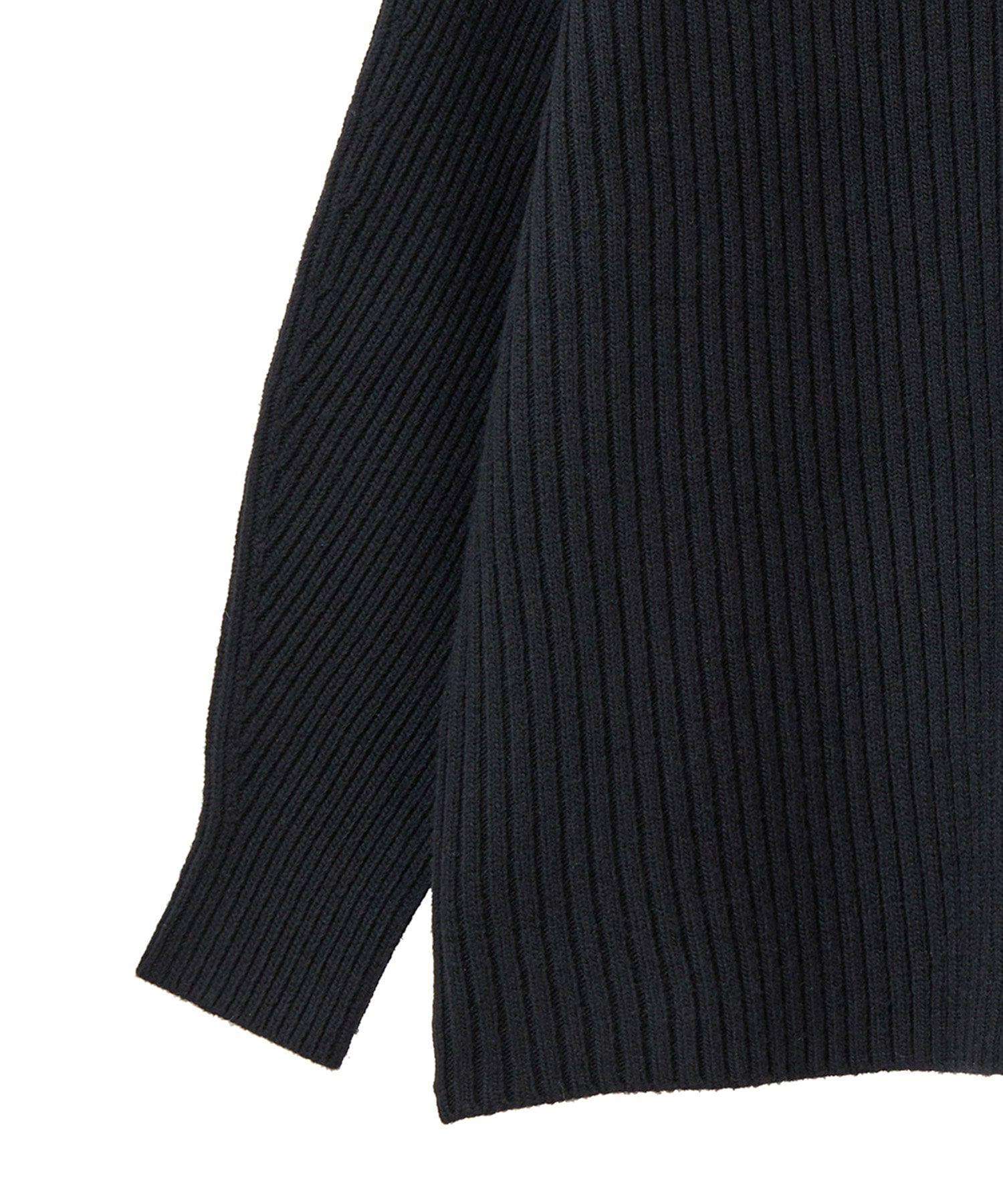 DOUBLE FACE SENTER SLIT RIB KNIT TOPS｜STUDIOUS