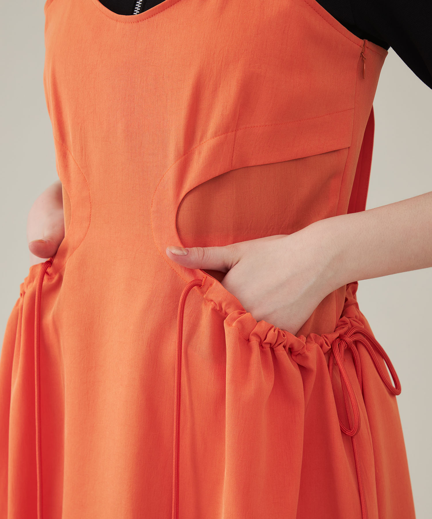Gathered Hole Bare Dress UJOH