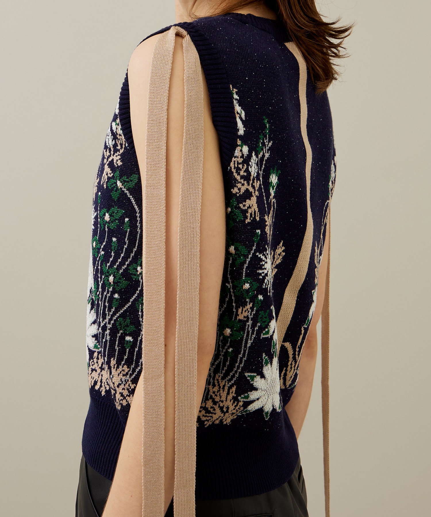 Garden flower knit vest(FREE NAVY): MURRAL: WOMENS｜ STUDIOUS