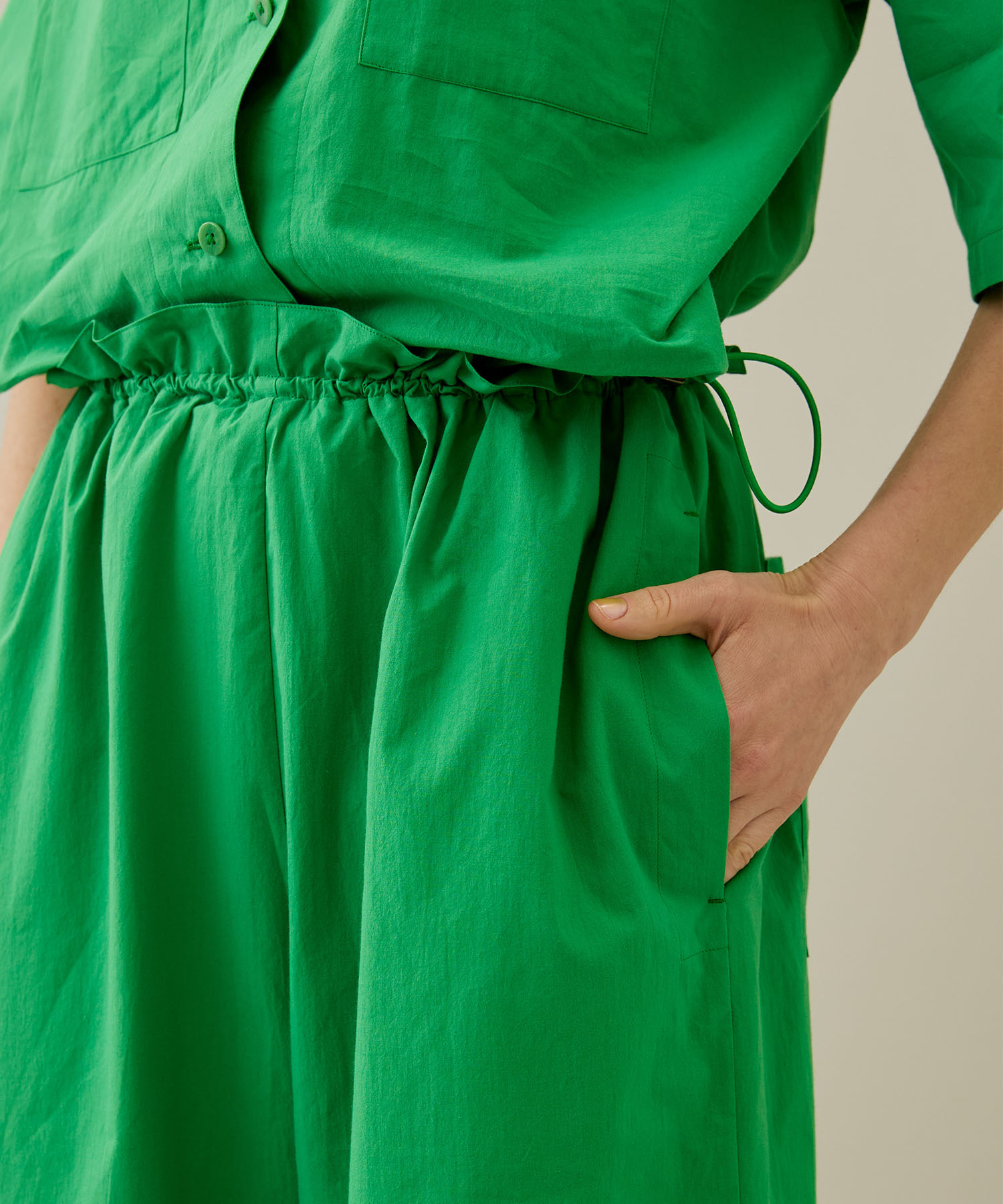 Open Collar Jumpsuit(XS GREEN): SAYAKA DAVIS: WOMENS｜ STUDIOUS