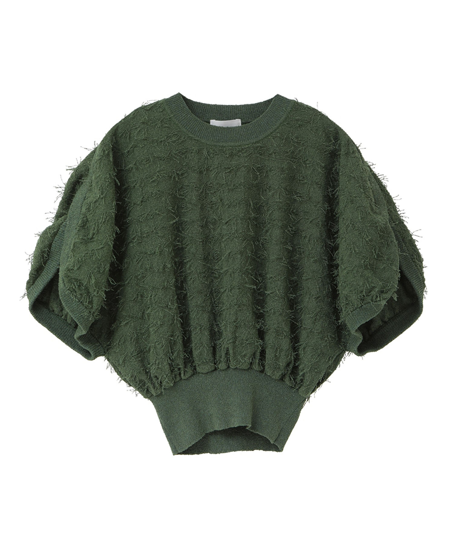 FRINGE ARCH SLEEVE KNIT TOPS(1 GREEN): CLANE: WOMENS｜ STUDIOUS