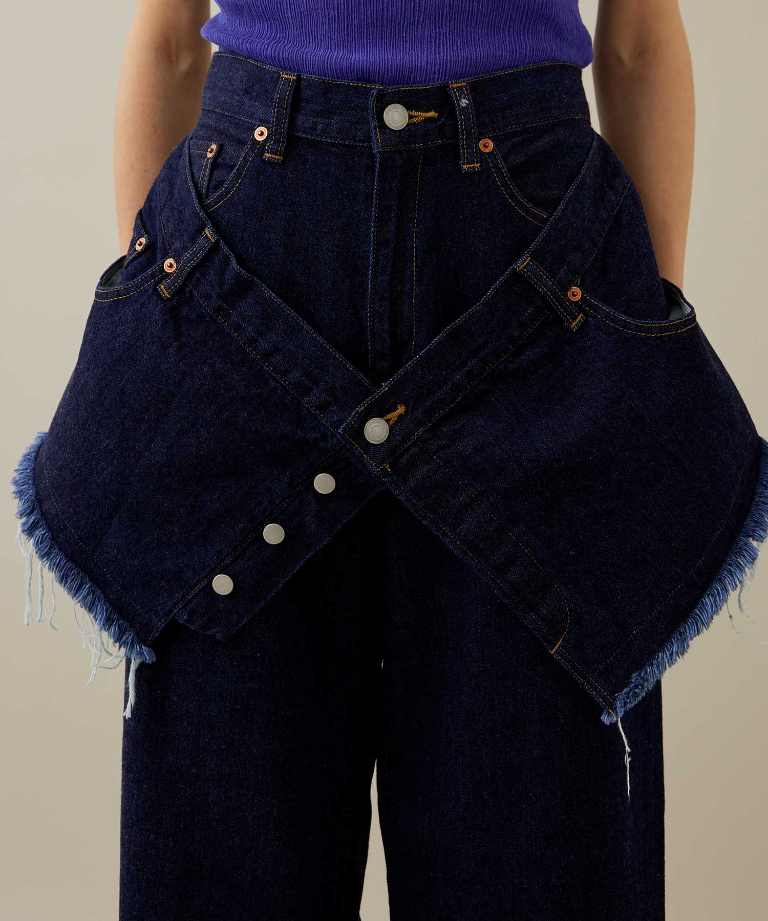 LAYERED DENIM PANTS(S BLUE): kotohayokozawa: WOMENS｜ STUDIOUS