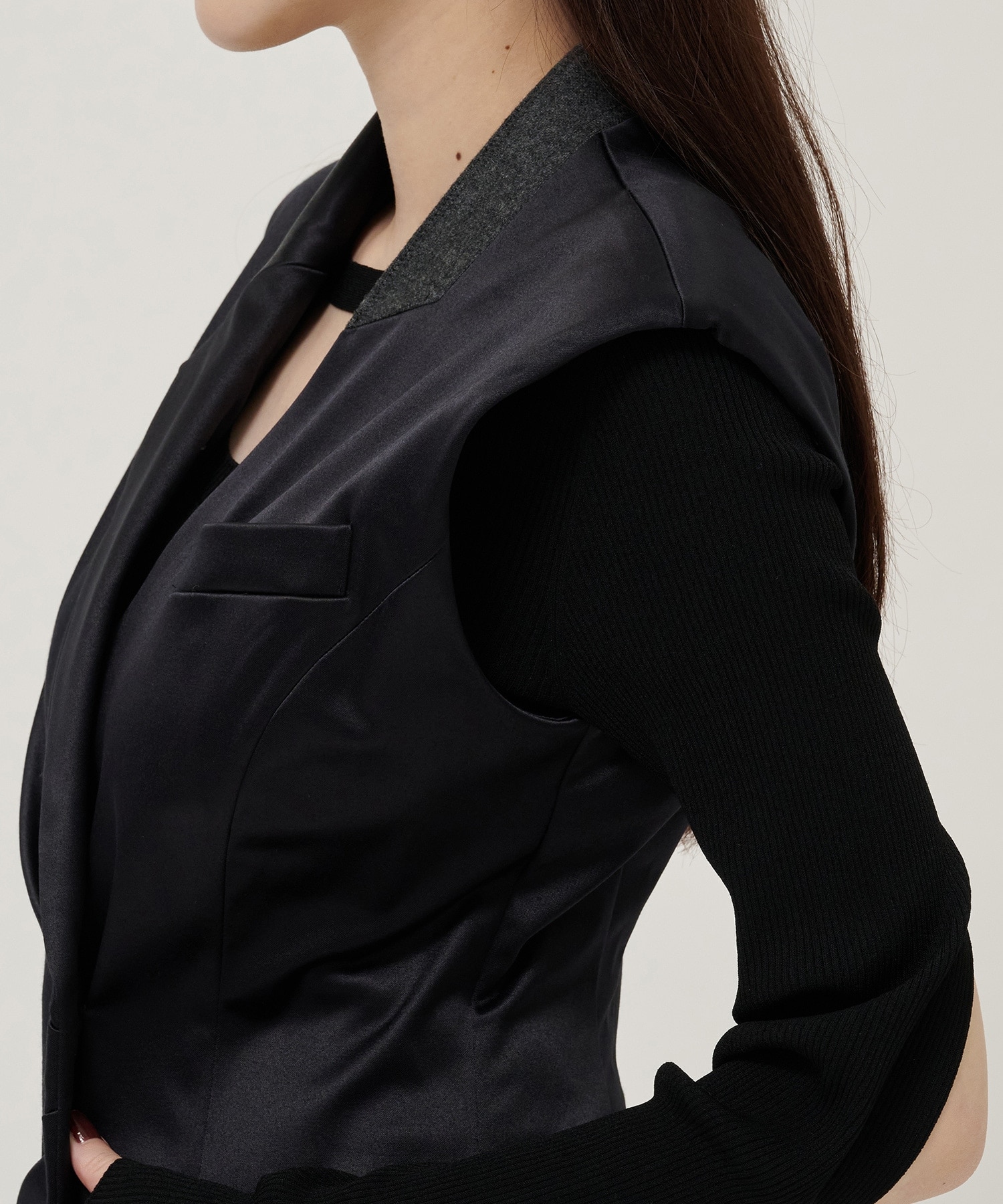 Asymmetric Tailored Dress(1 BLACK): STUDIOUS: WOMENS｜ STUDIOUS ...
