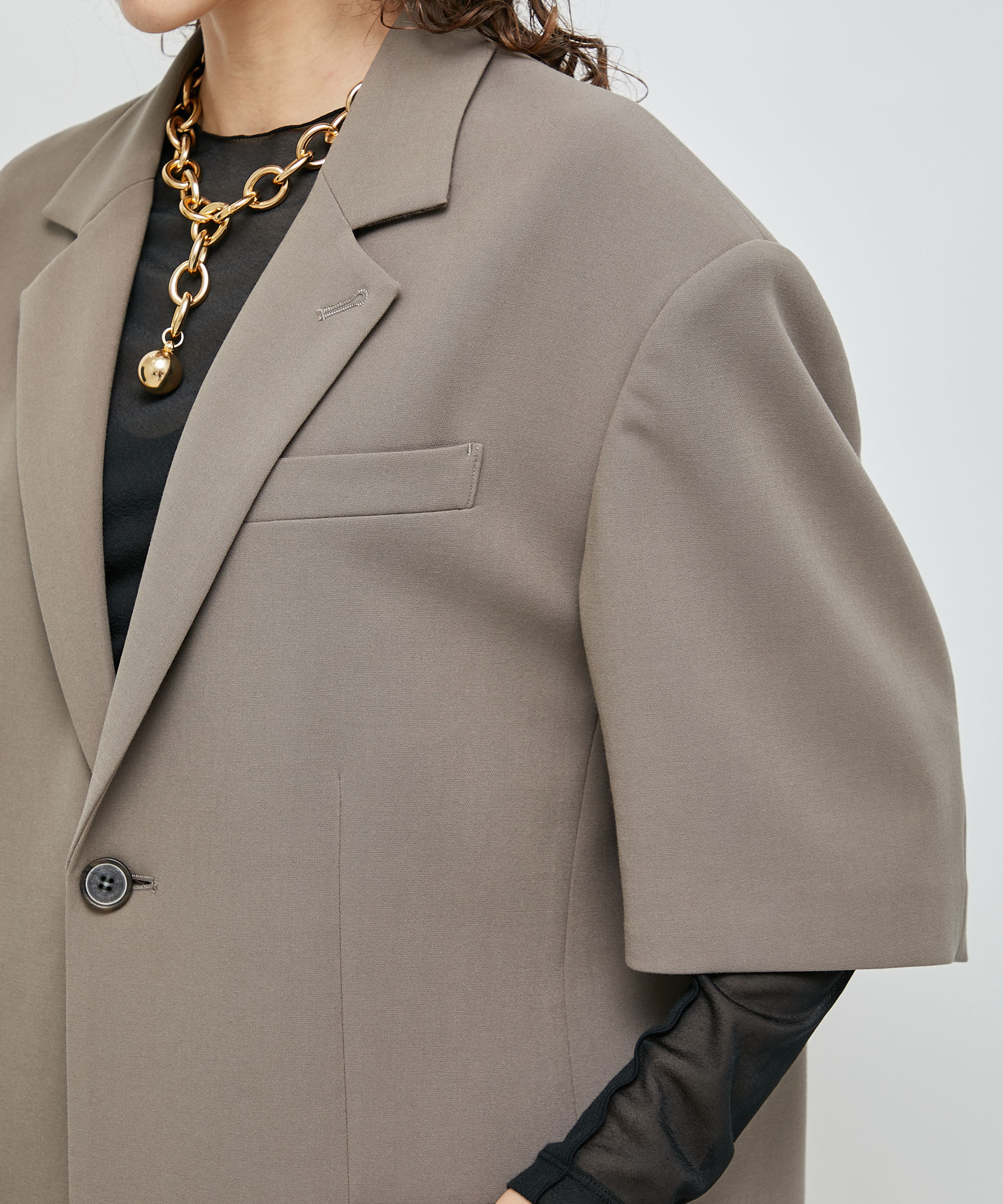 Half Sleeve Tailored Jacket(1 TAUPE): STUDIOUS: WOMENS｜ STUDIOUS