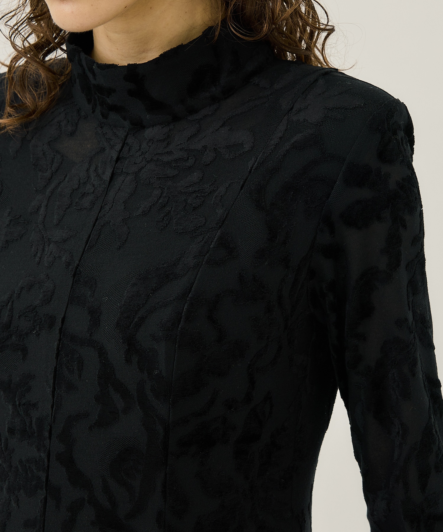 Snowflake jacquard velor dress(1 BLACK): MURRAL: WOMENS｜ STUDIOUS