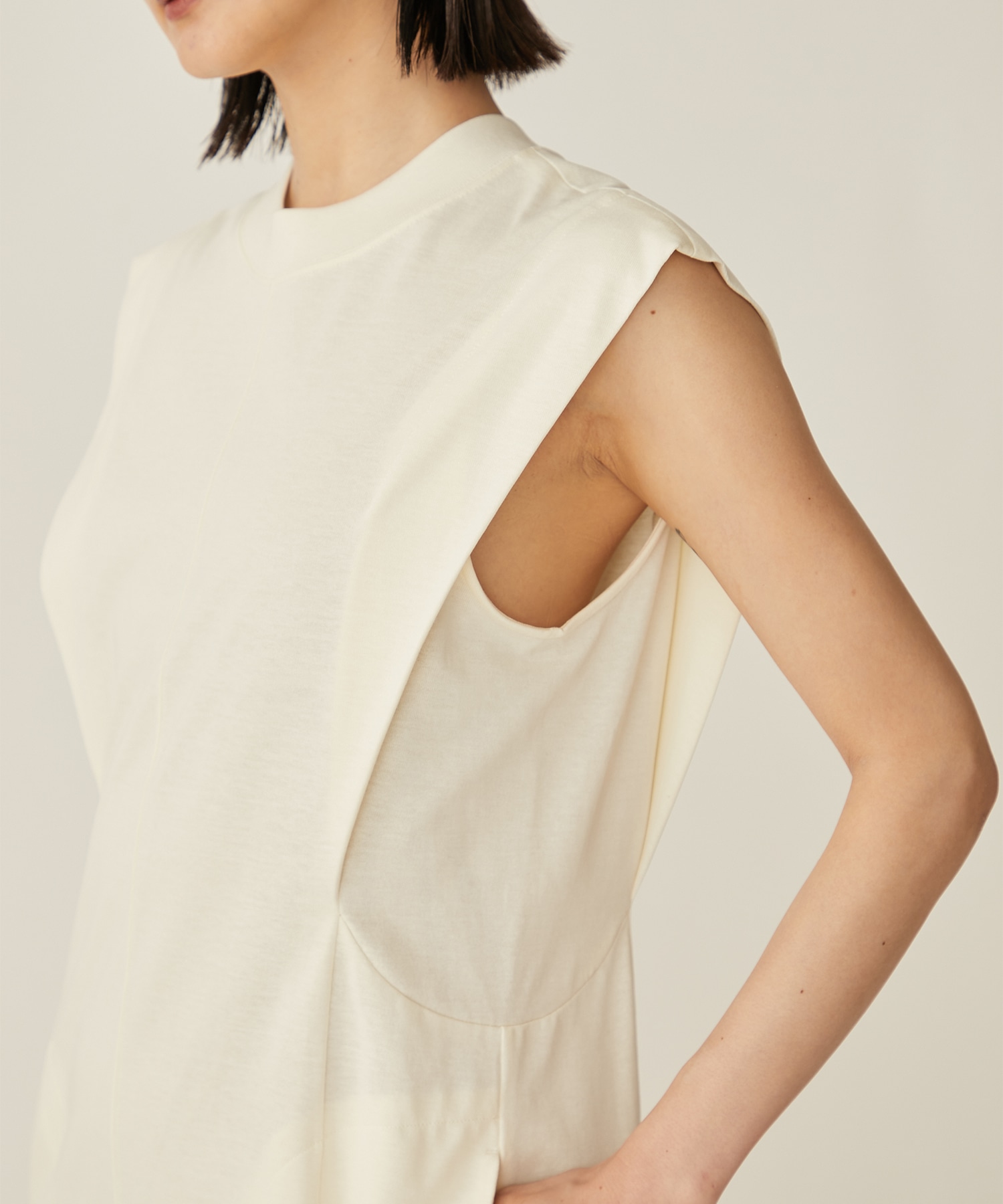 Cotton Jersey Sleeveless Dress(1 ECRU): Mame Kurogouchi: WOMENS ...