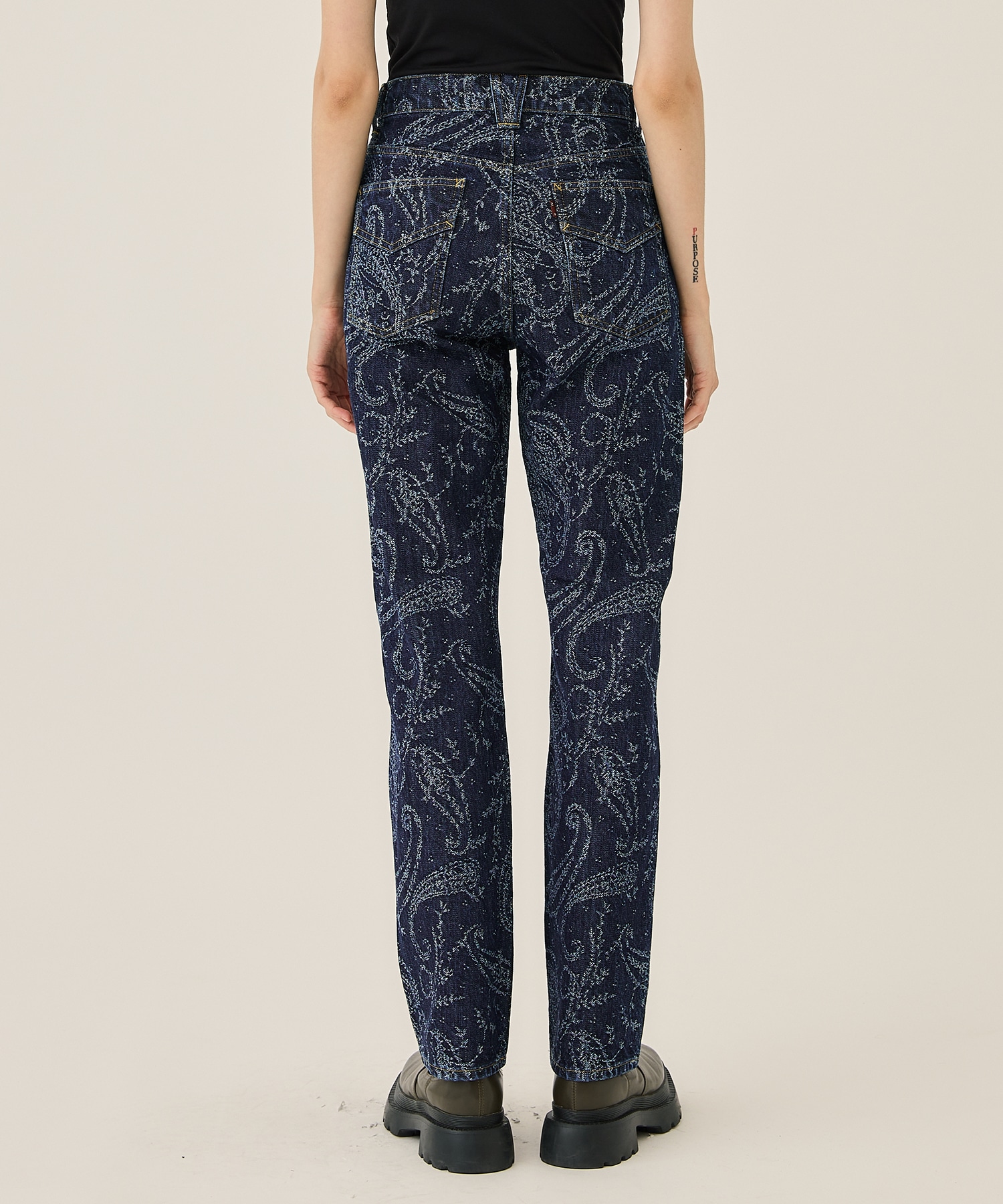 Straight Jean - 13oz Denim / Paisley Jq.(XS BLUE): Needles: WOMENS