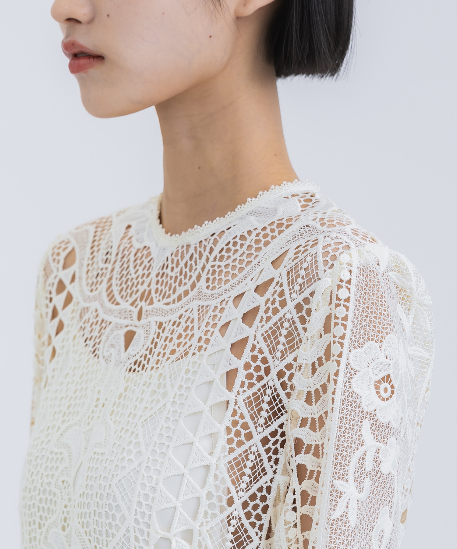 UND CHEMICAL LACE FLARE DRESS(S IVORY): AMERI: WOMENS｜ STUDIOUS