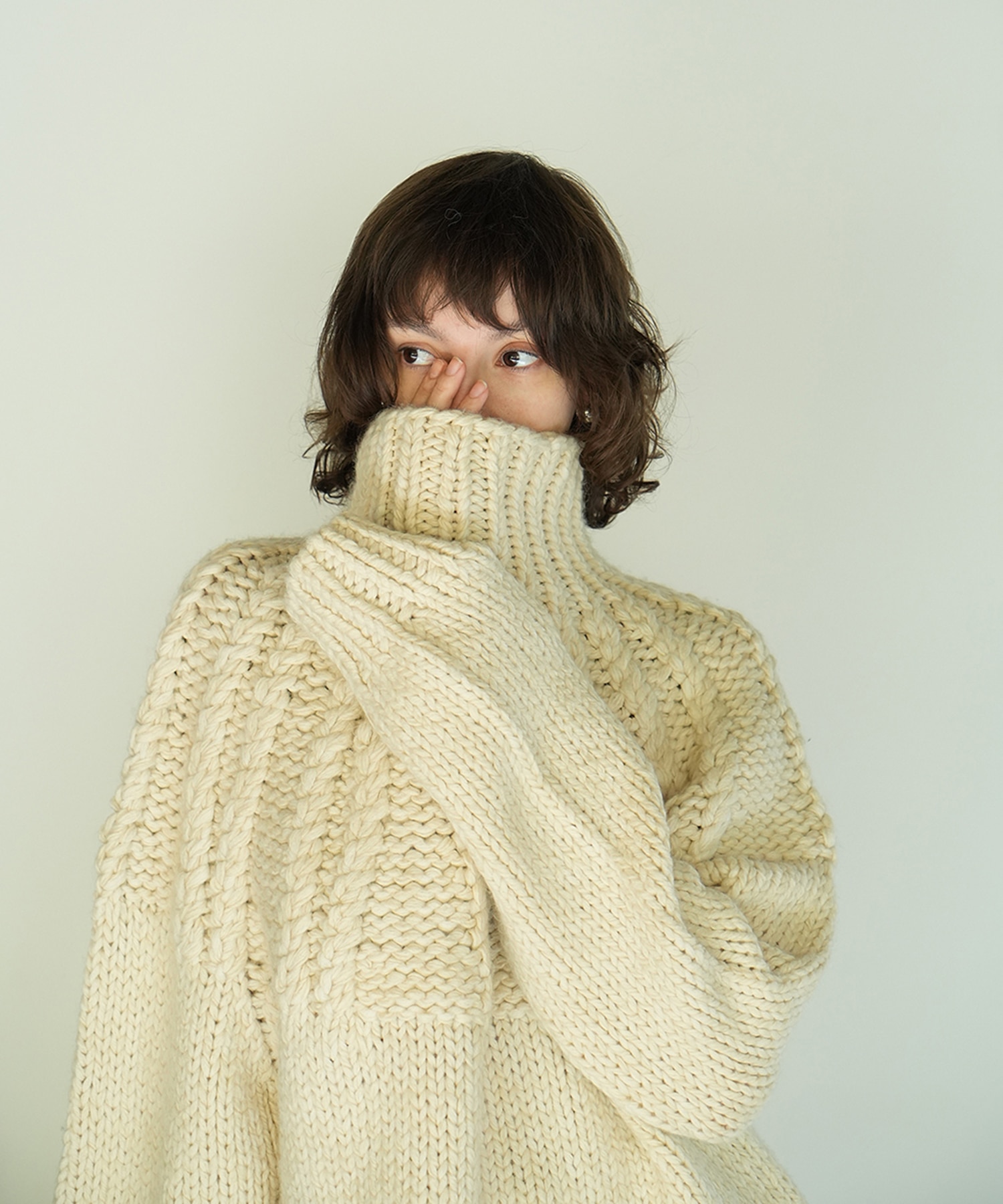 CLANE CHUNKY CABLE HAND KNIT TOPSサイズ身幅着丈ゆき
