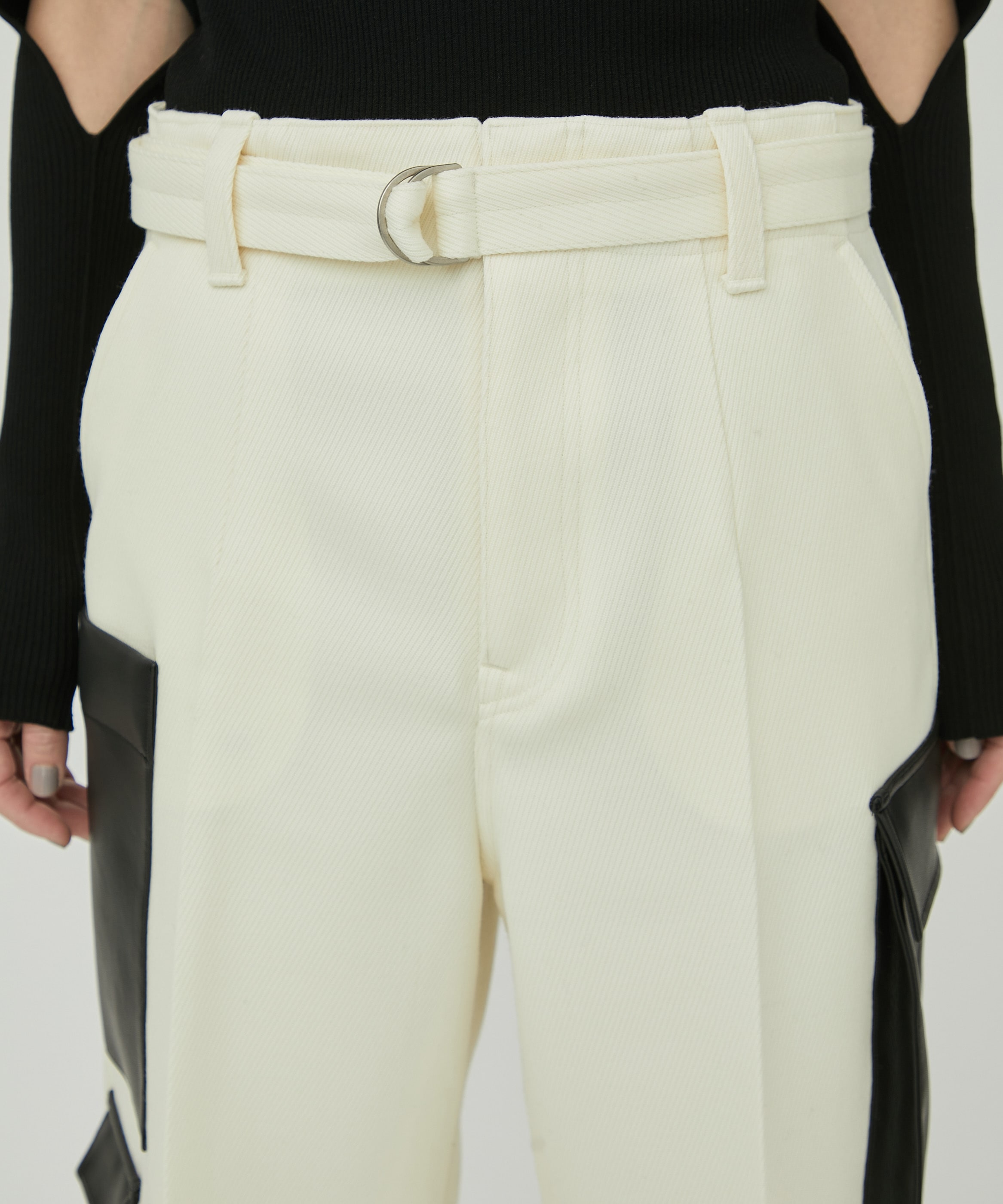 FAKE LEATHER 8POCKET PANTS 