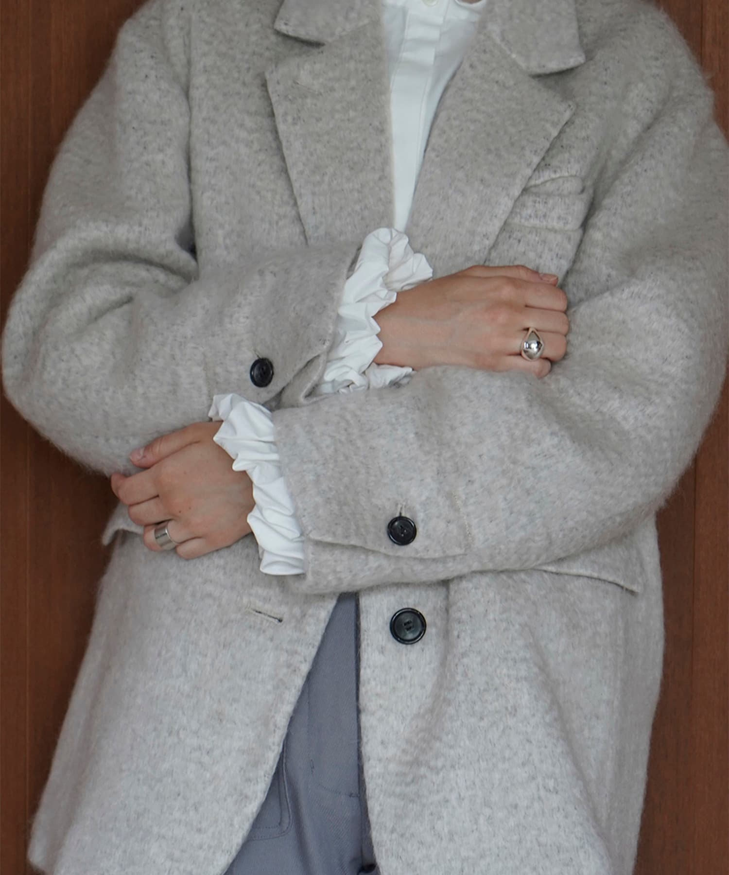 MIX SHAGGY OVER TAILORED JACKET(1 IVORY): CLANE: WOMENS｜ STUDIOUS