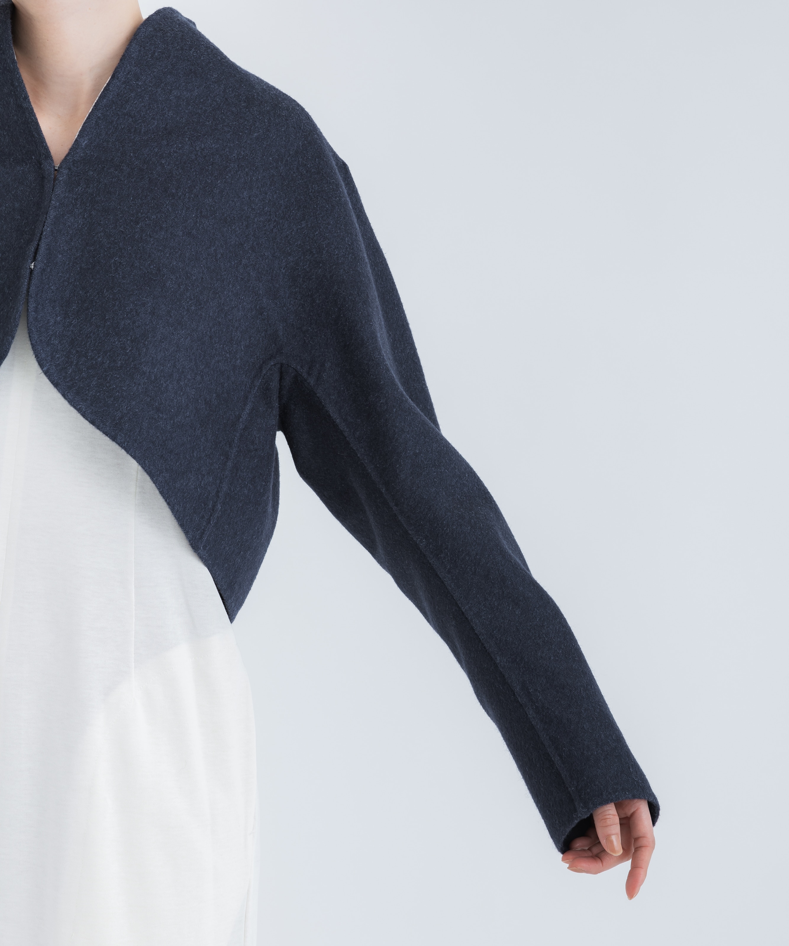 Silk Cashmere Reversible Sewing Bolero Jacket Mame Kurogouchi