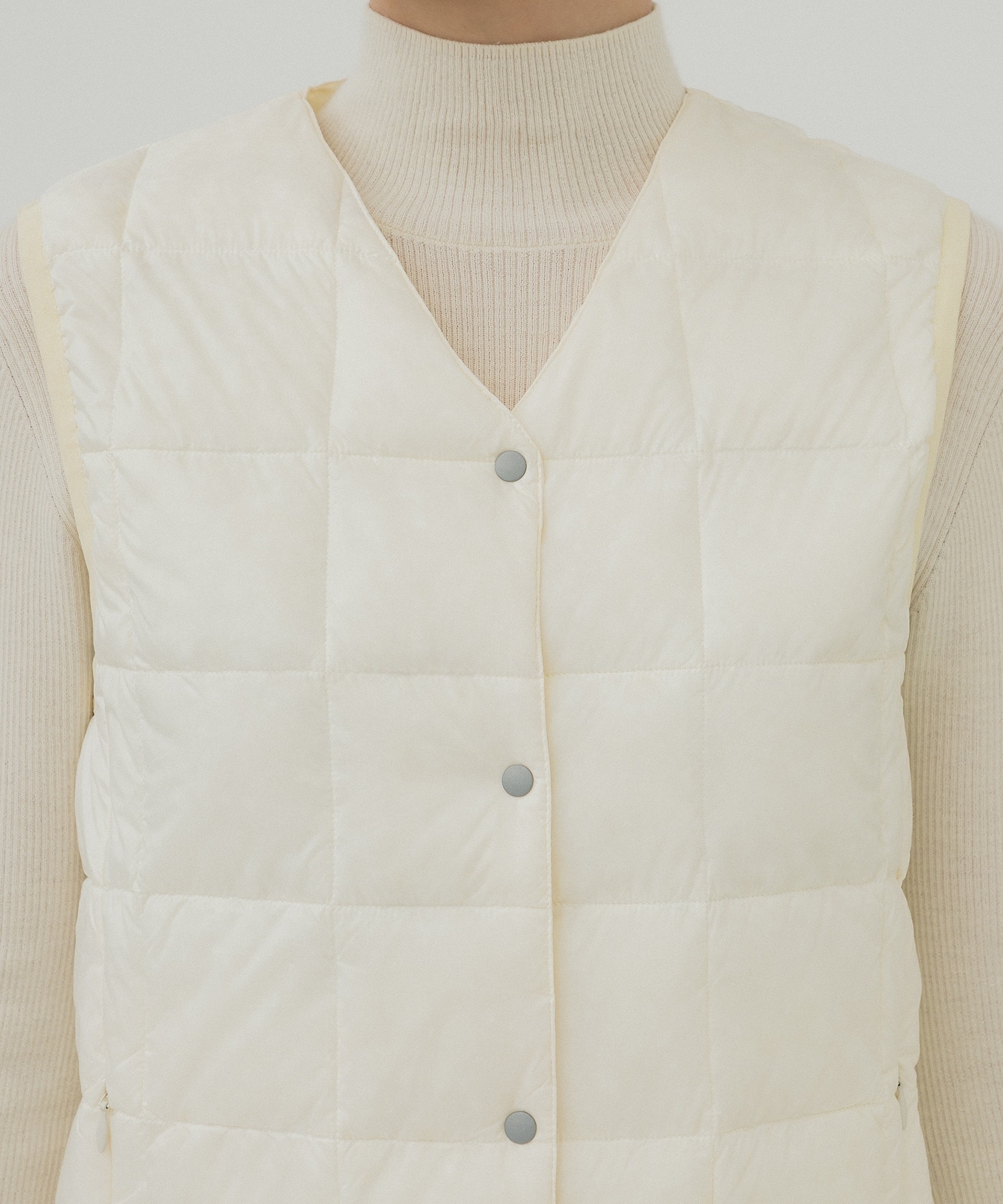 V NECK LONG DOWN VEST TAION/TAION EXTRA