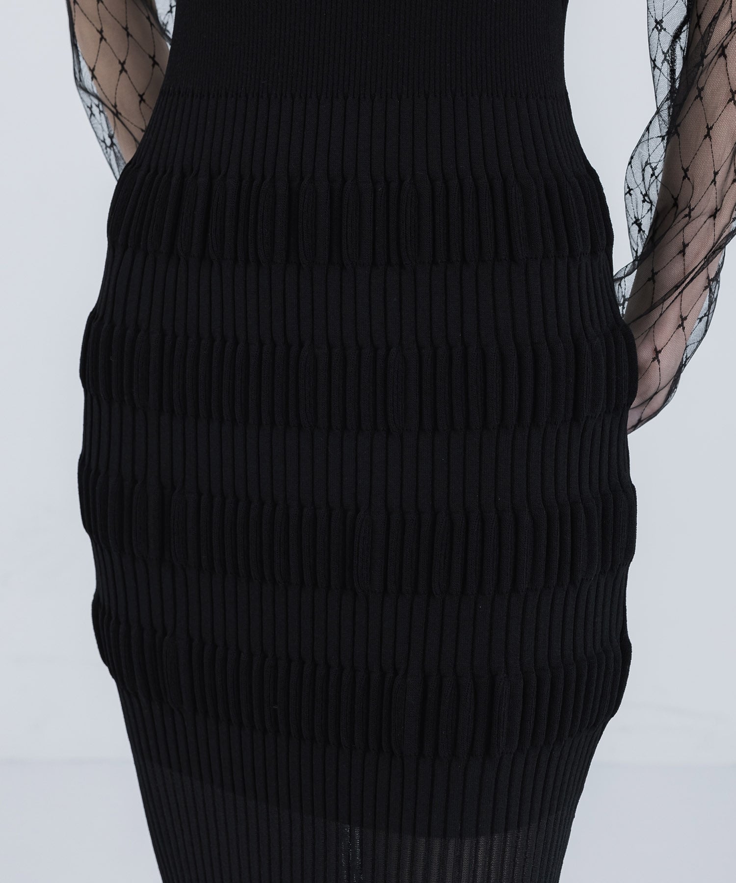 SHEER STRIPE KNIT DRESS(1 BLACK): FETICO: WOMENS｜ STUDIOUS ONLINE ...