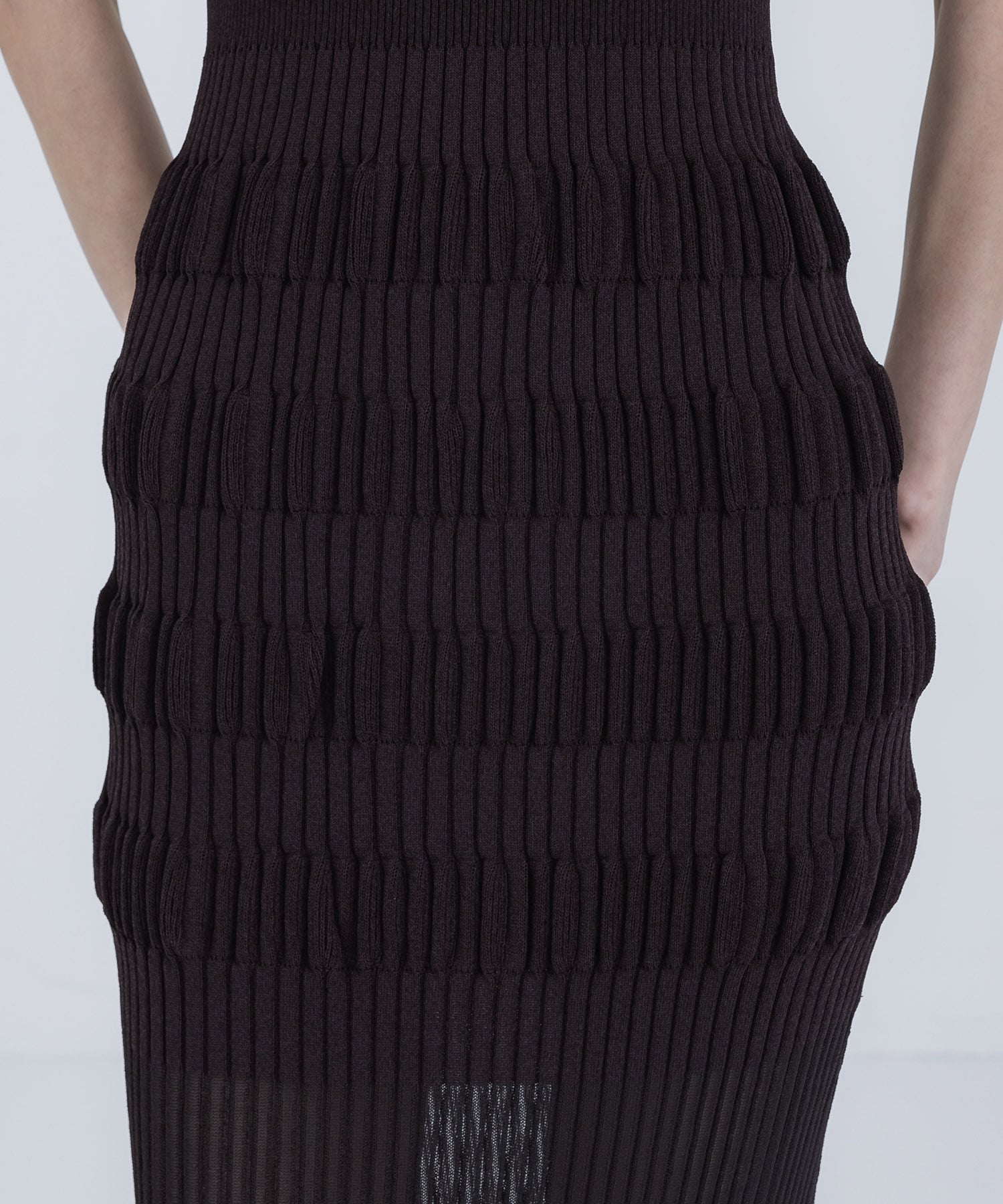 SHEER STRIPE KNIT DRESS FETICO