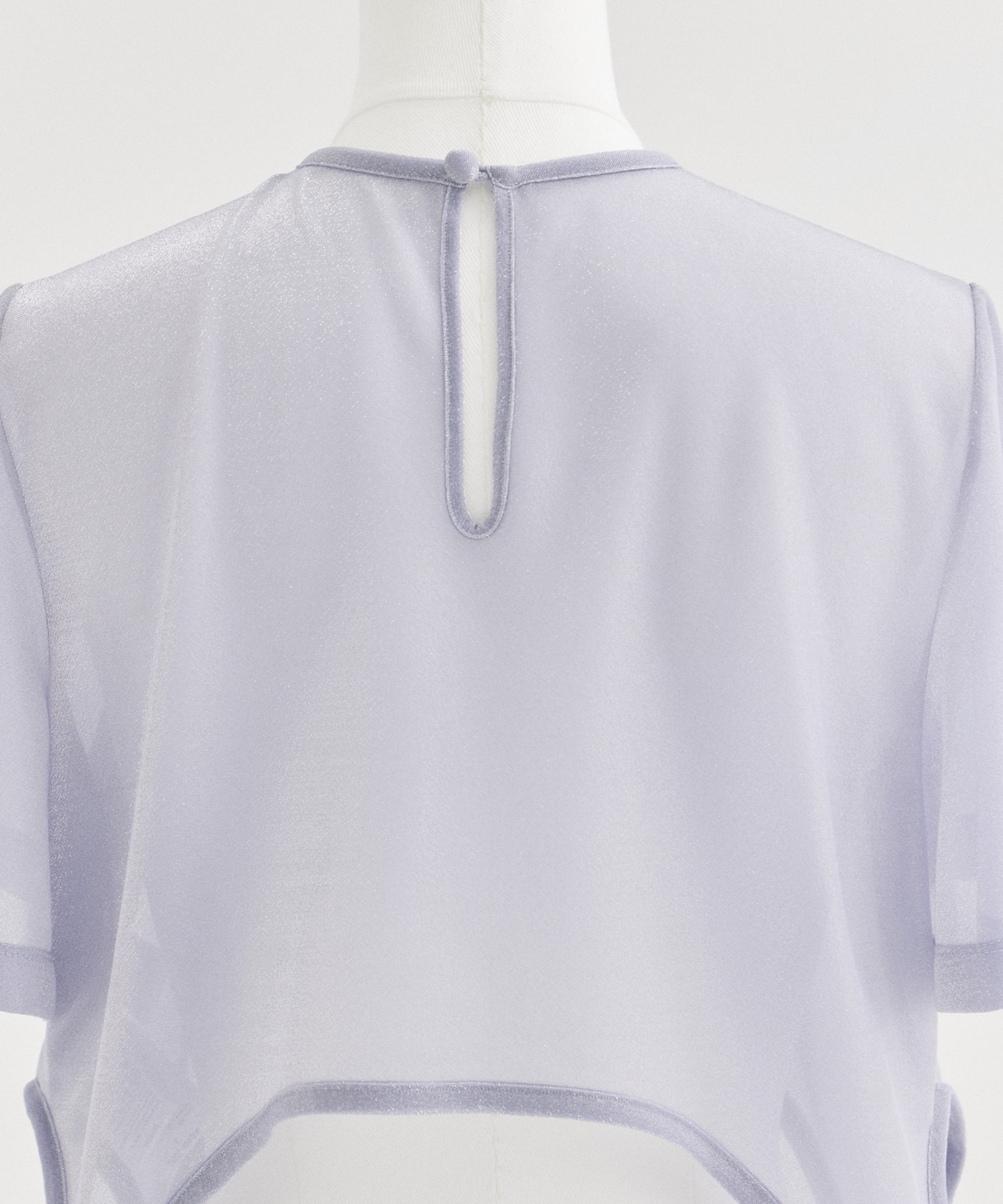 Lame Jersey Cropped Sheer Top Mame Kurogouchi