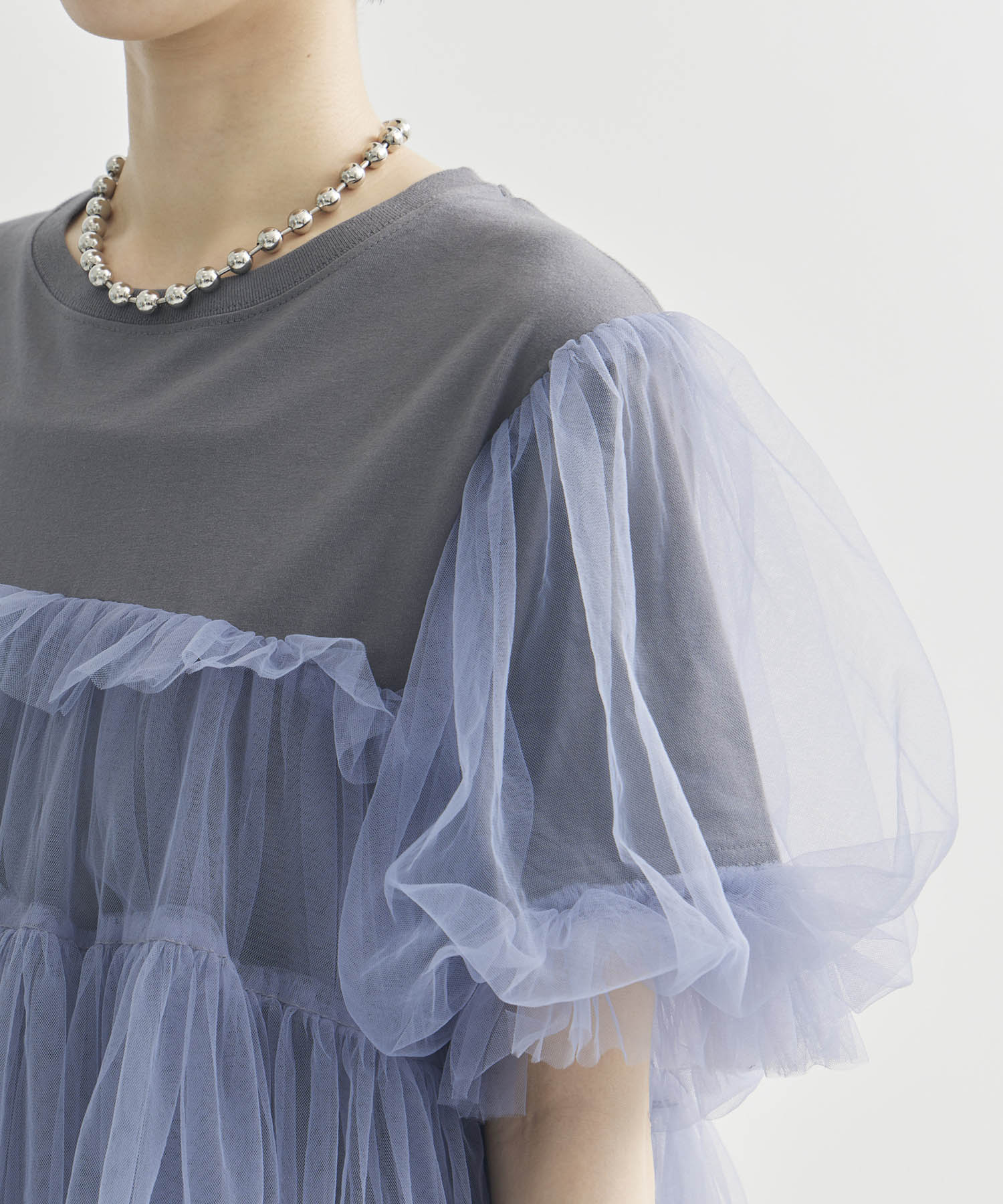 別注 Tulle Layered T-shirt VIVIANO