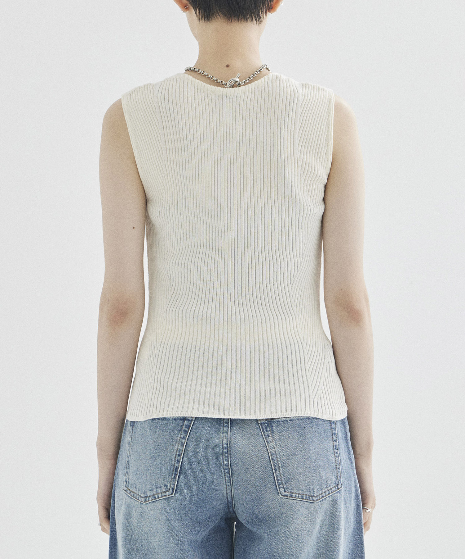 V-Neck Rib Knit Top STUDIOUS