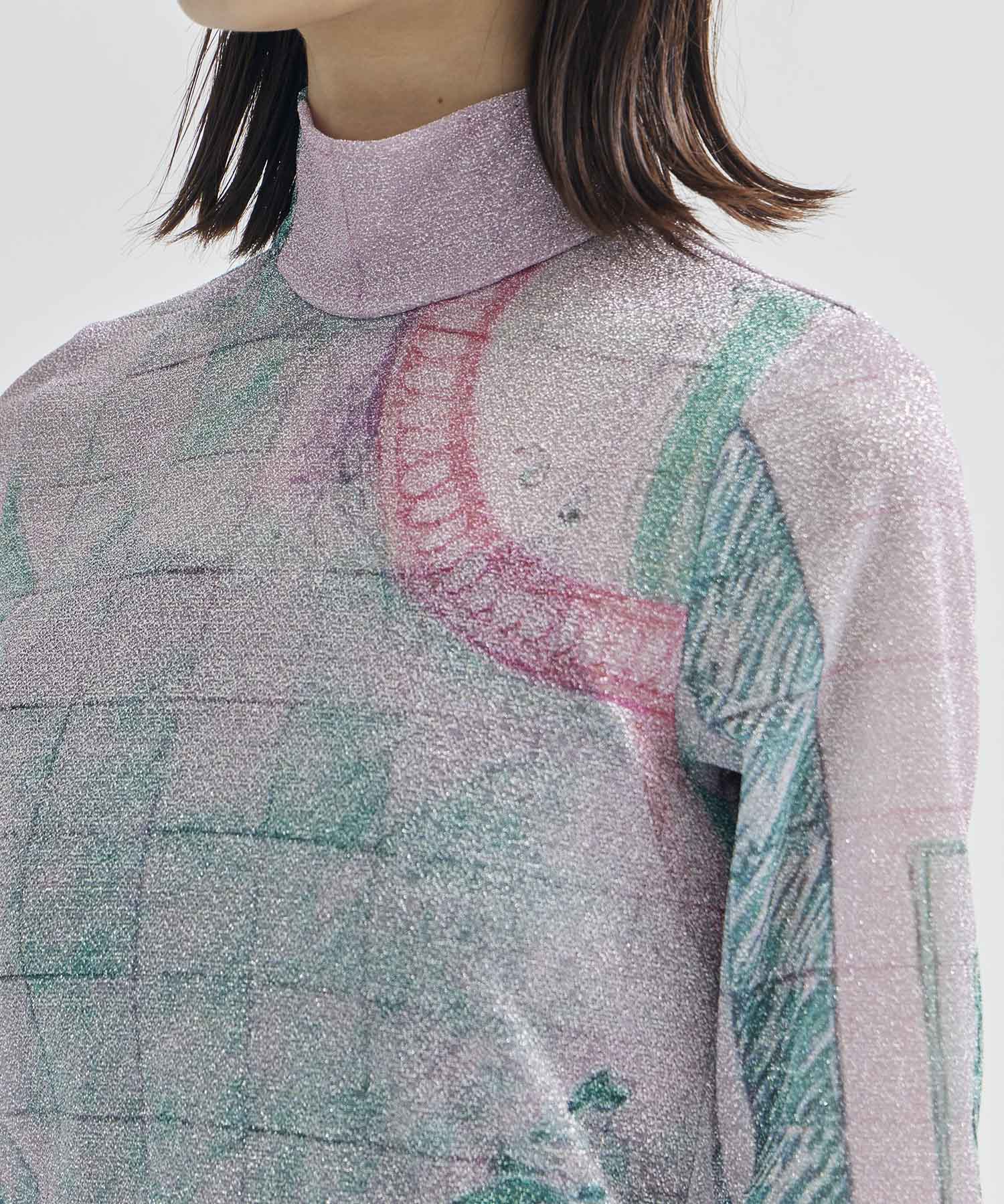 Graphic Glitter Top YOHEI OHNO