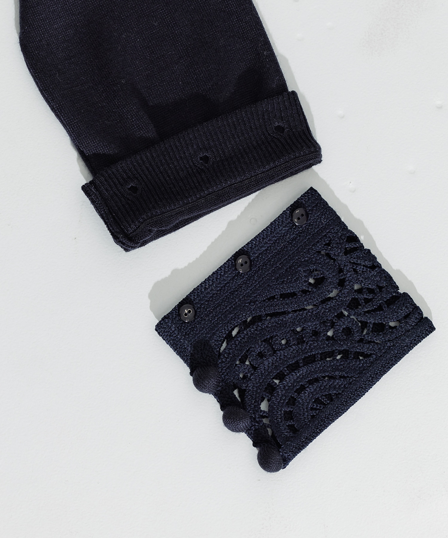 Detachable Embroidery Cuff Knitted Top Mame Kurogouchi