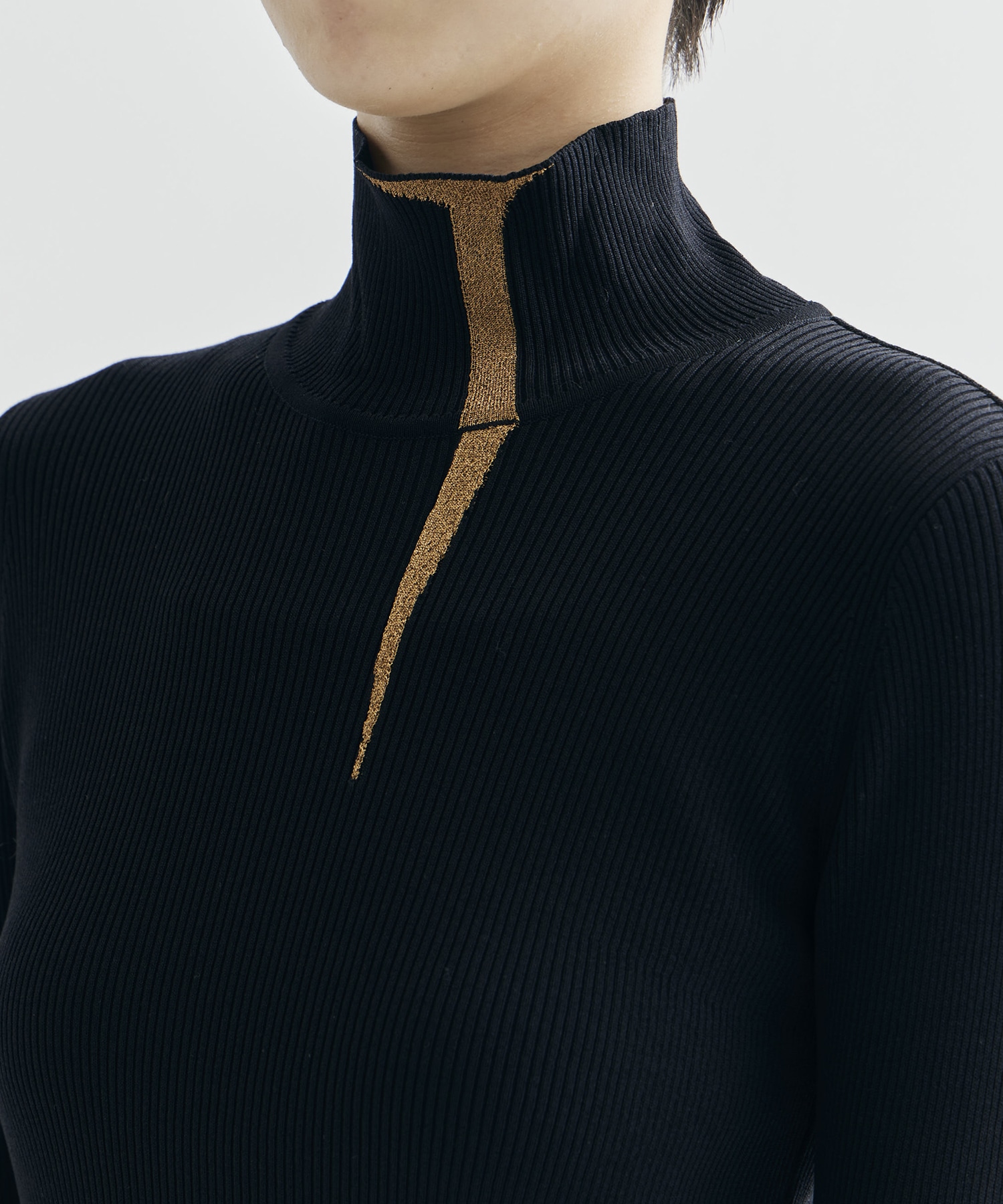 Kintsugi High Neck Knitted Top Mame Kurogouchi