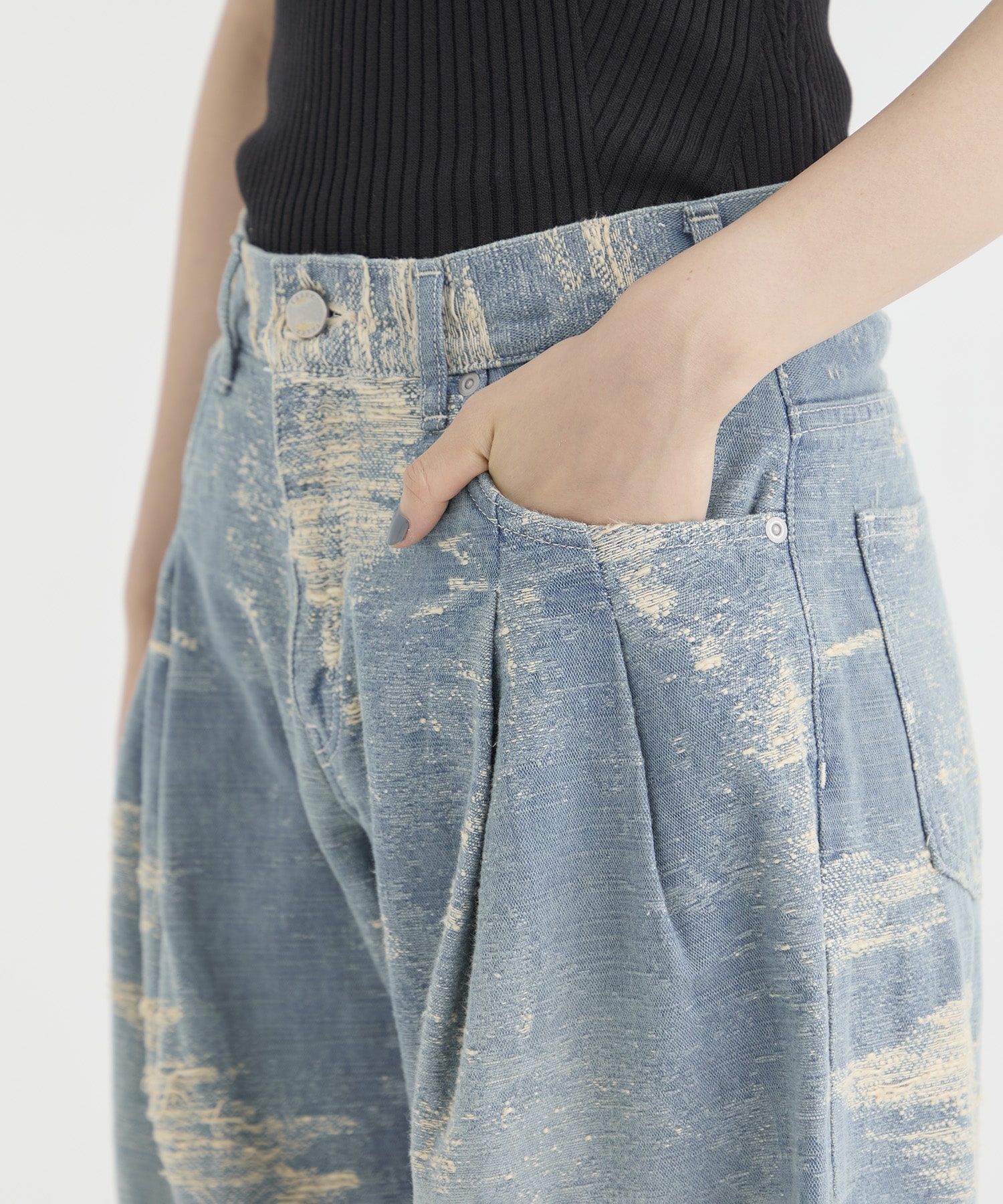 DENIM WIDE PANTS TAAKK