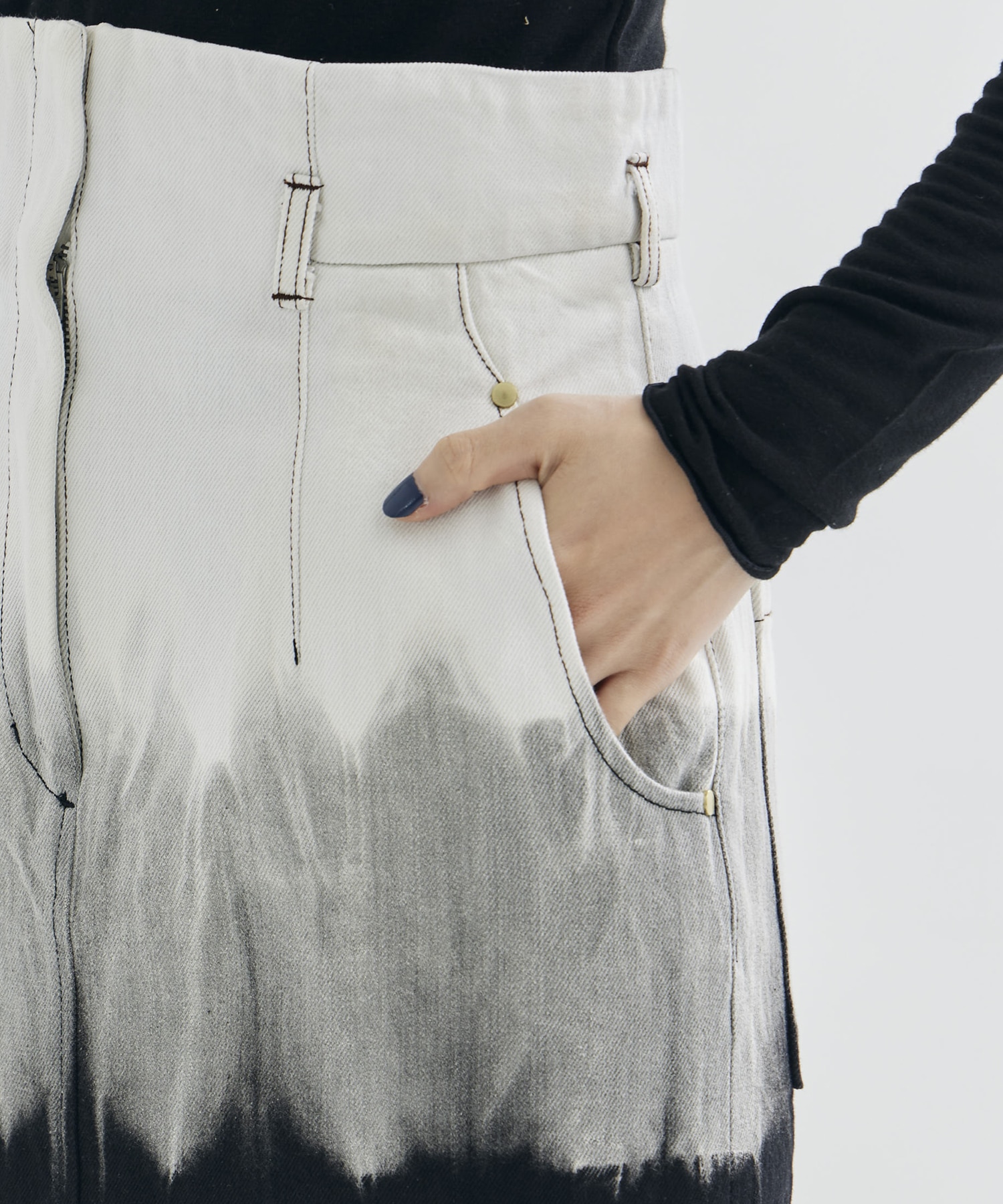 Gradient Dye A-Line Denim Skirt Mame Kurogouchi