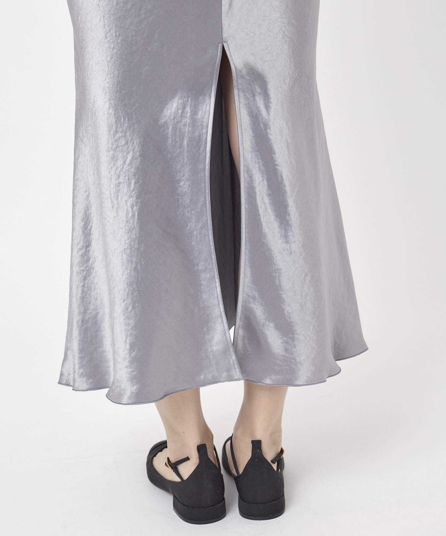 BACK SLIT ACETATE SATIN MAXI SKIRT THINGS THAT MATTER