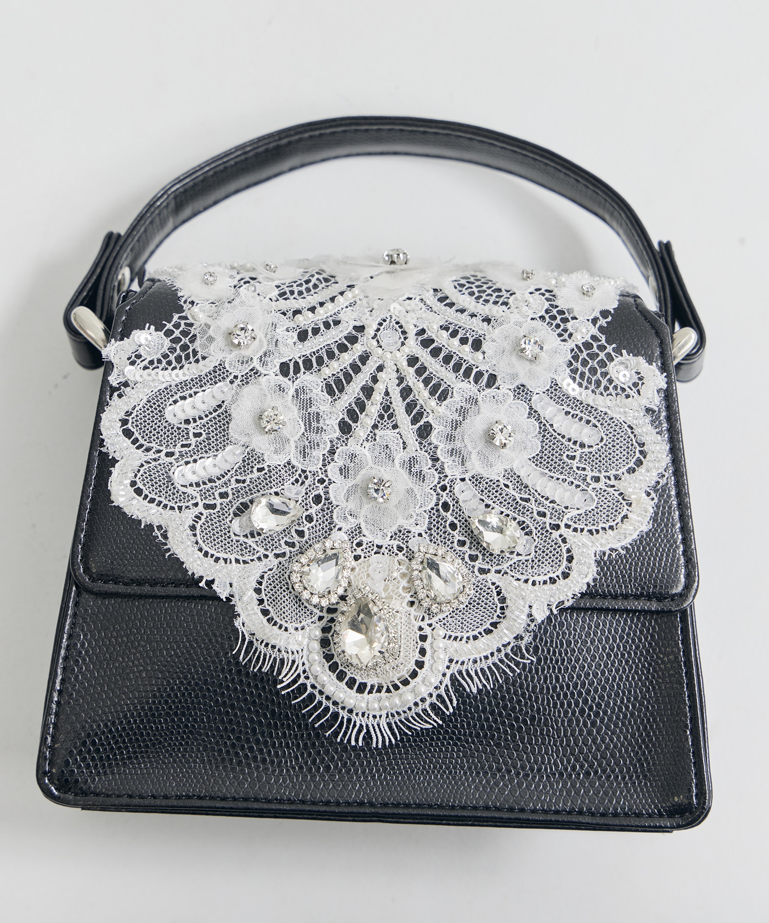 white lace crocodile mini bag tanakadaisuke