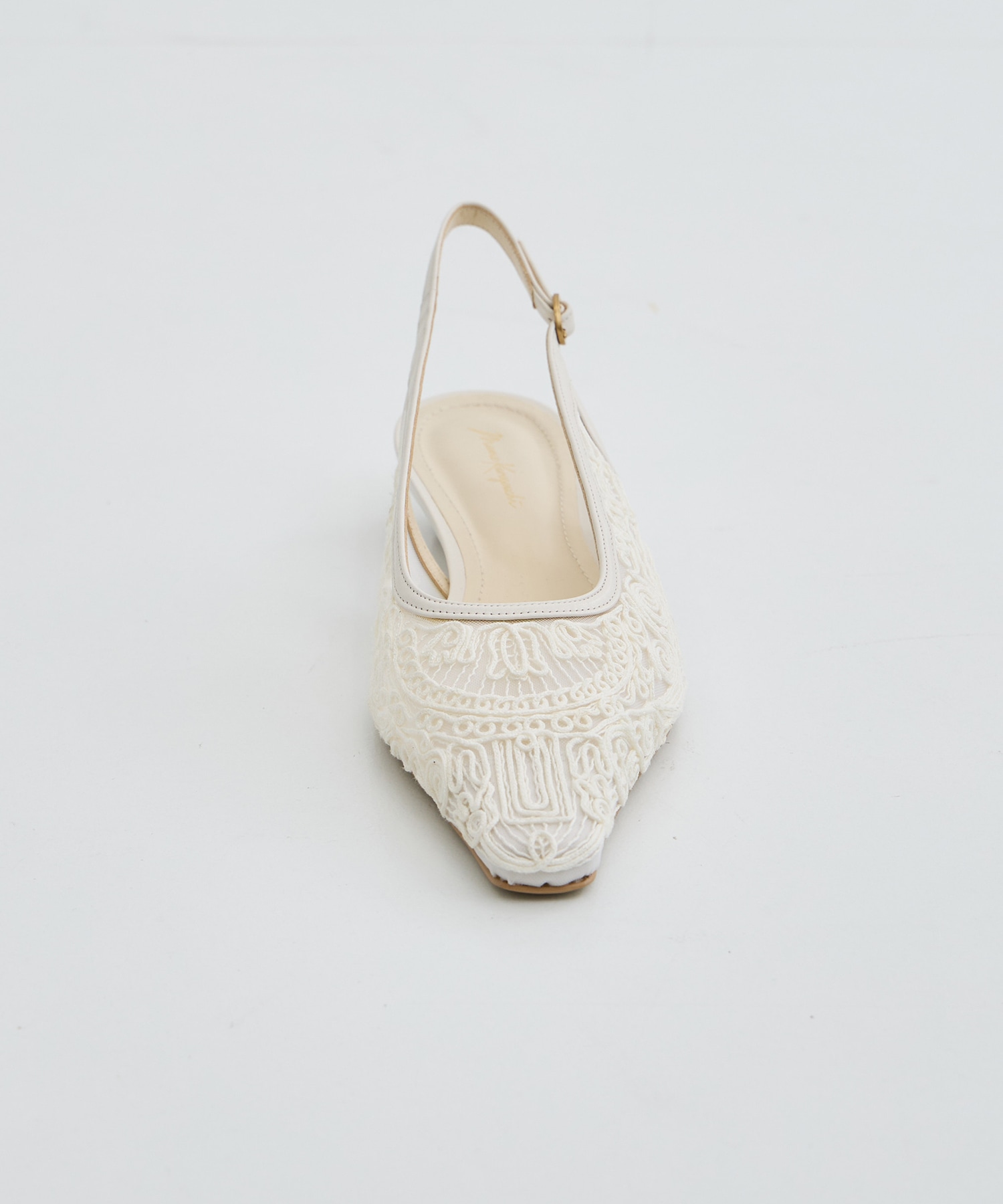 Cording Embroidery Sling Back Heels Mame Kurogouchi