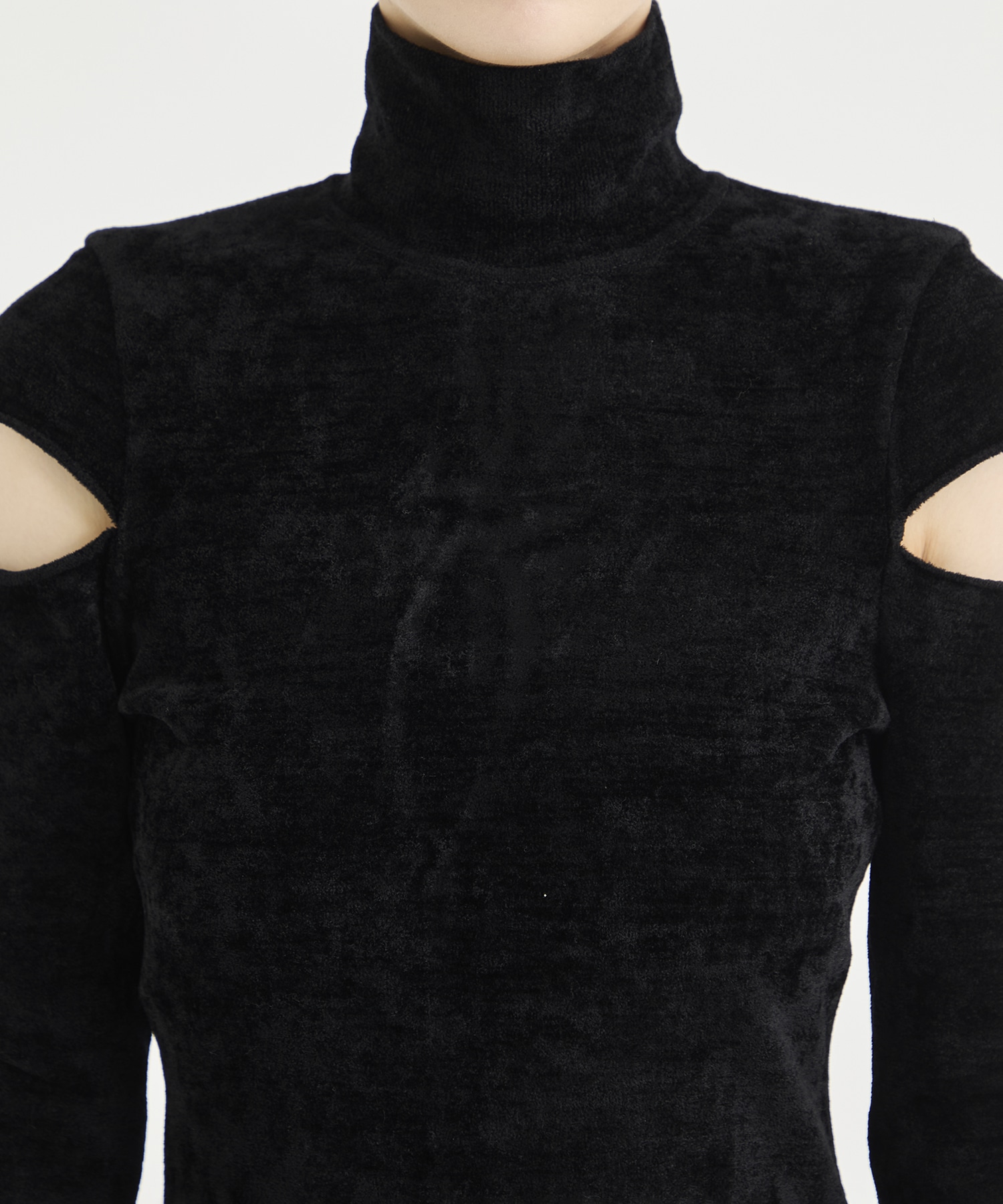 VELOUR KNIT TURTLENECK BODYSUTS FETICO