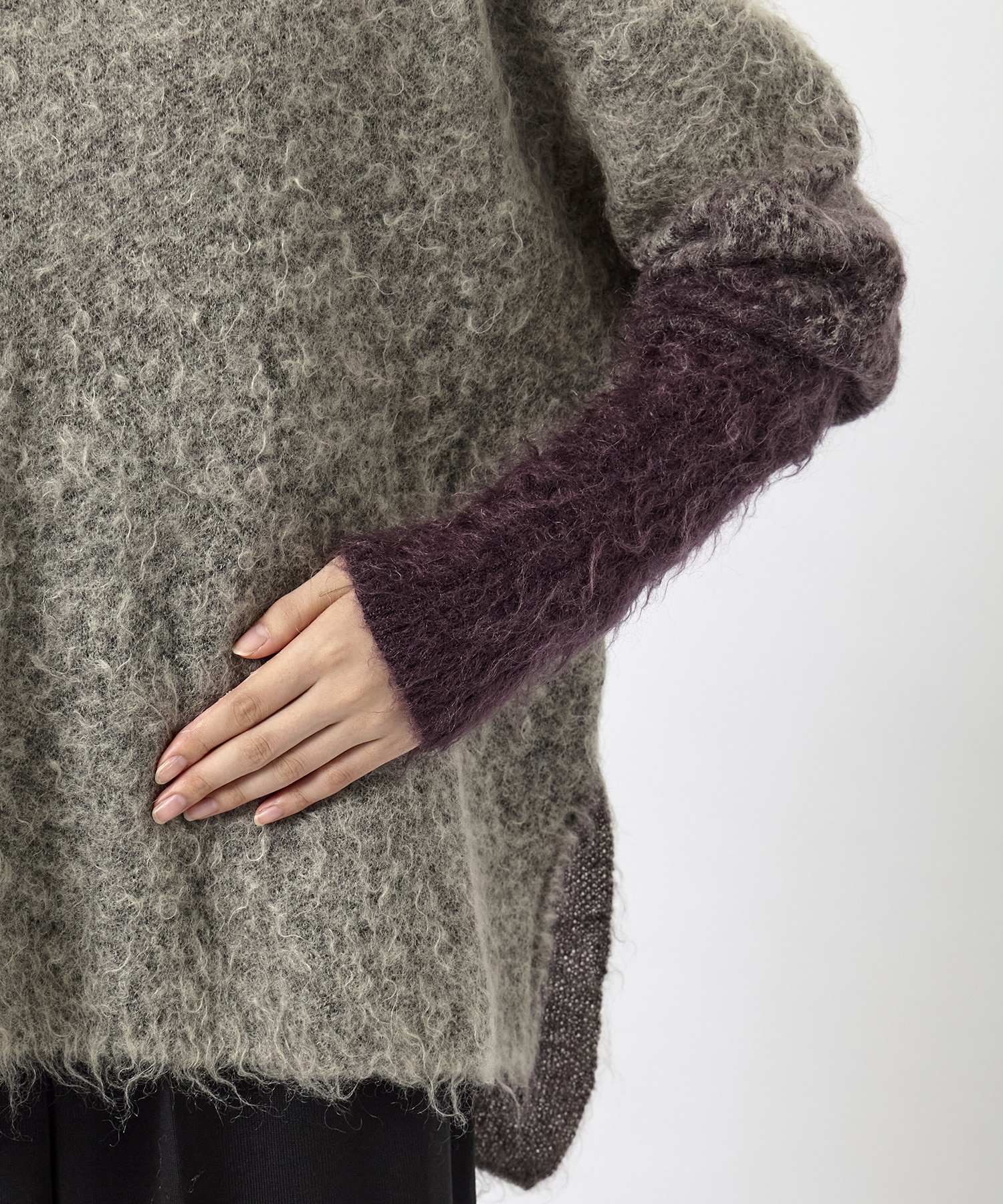 MOHAIR OPEN HIGHNECK KNIT MUKASA