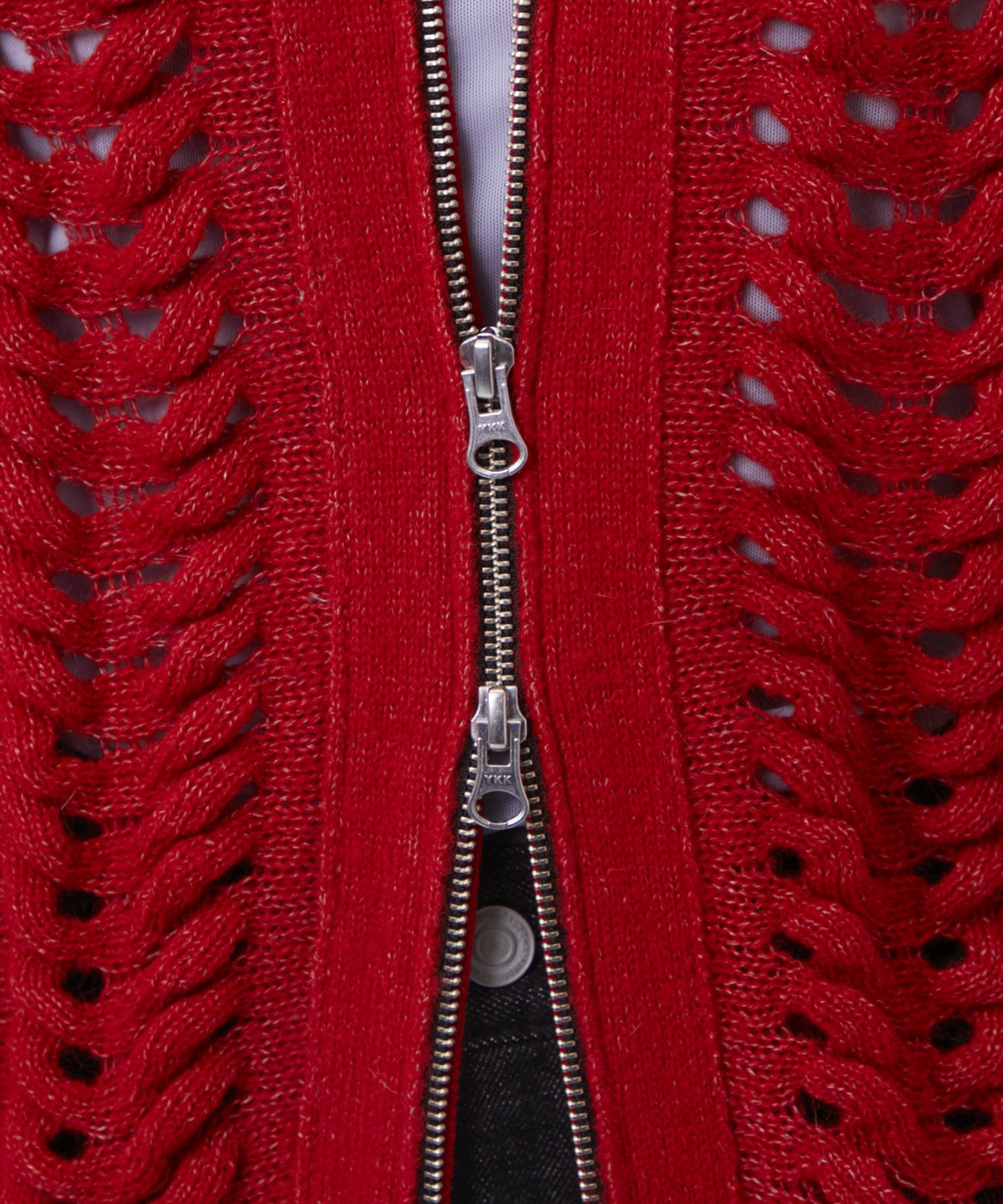 ウールモヘアZIP Knit Cardigan PEIEN