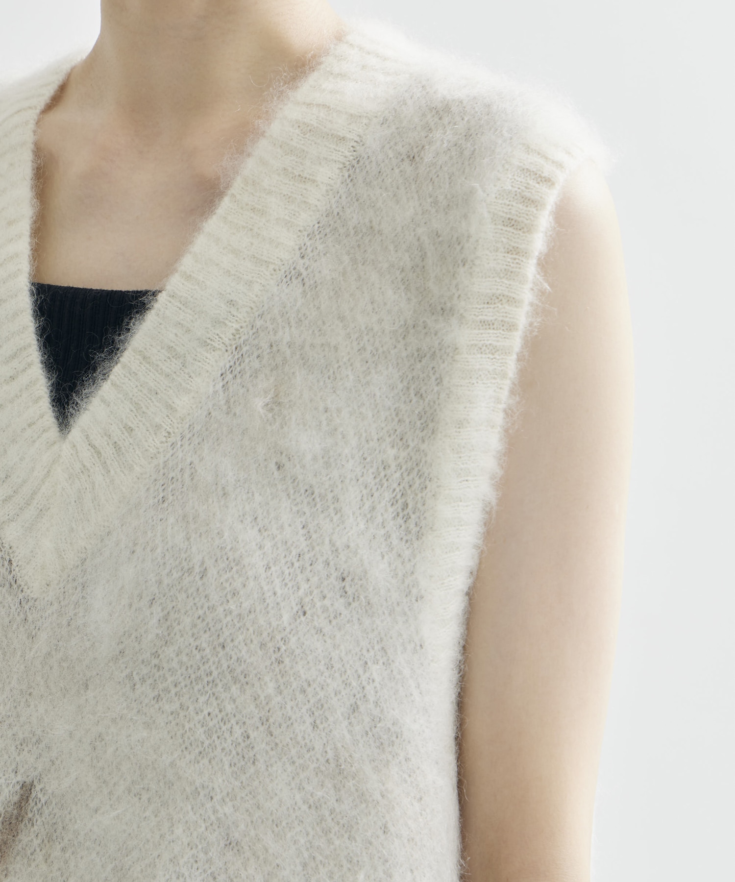 Drip Glaze Pattern Mohair Knitted Vest Mame Kurogouchi