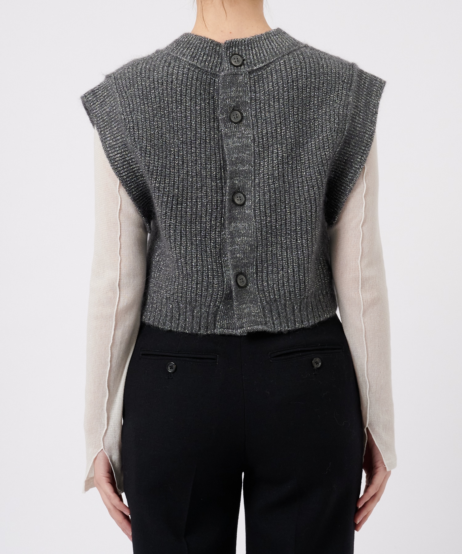 Mohair Lame Knit Vest STUDIOUS