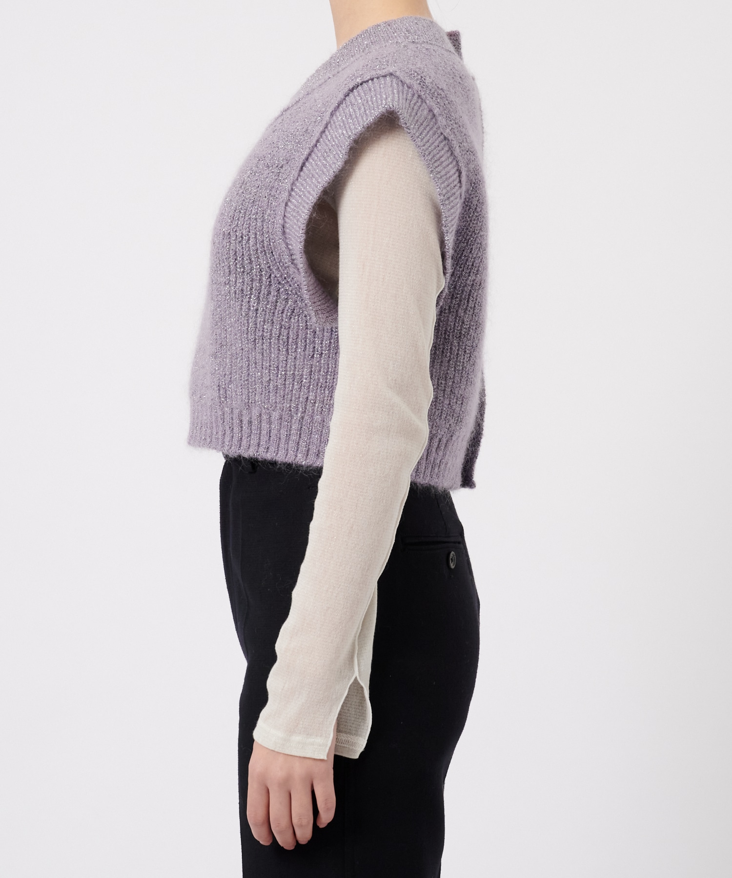 Mohair Lame Knit Vest STUDIOUS