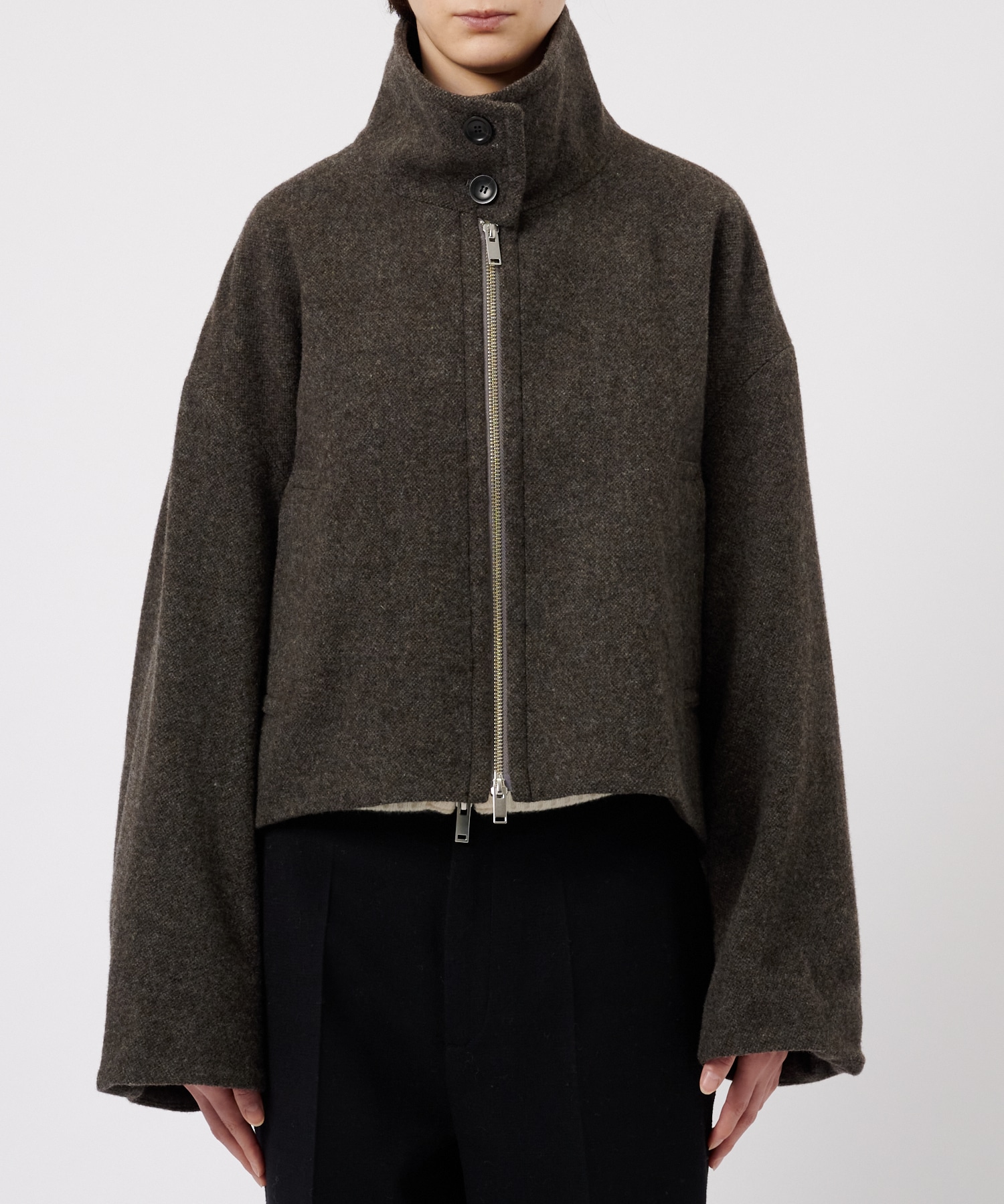 Stand Collar Wool Blouson STUDIOUS