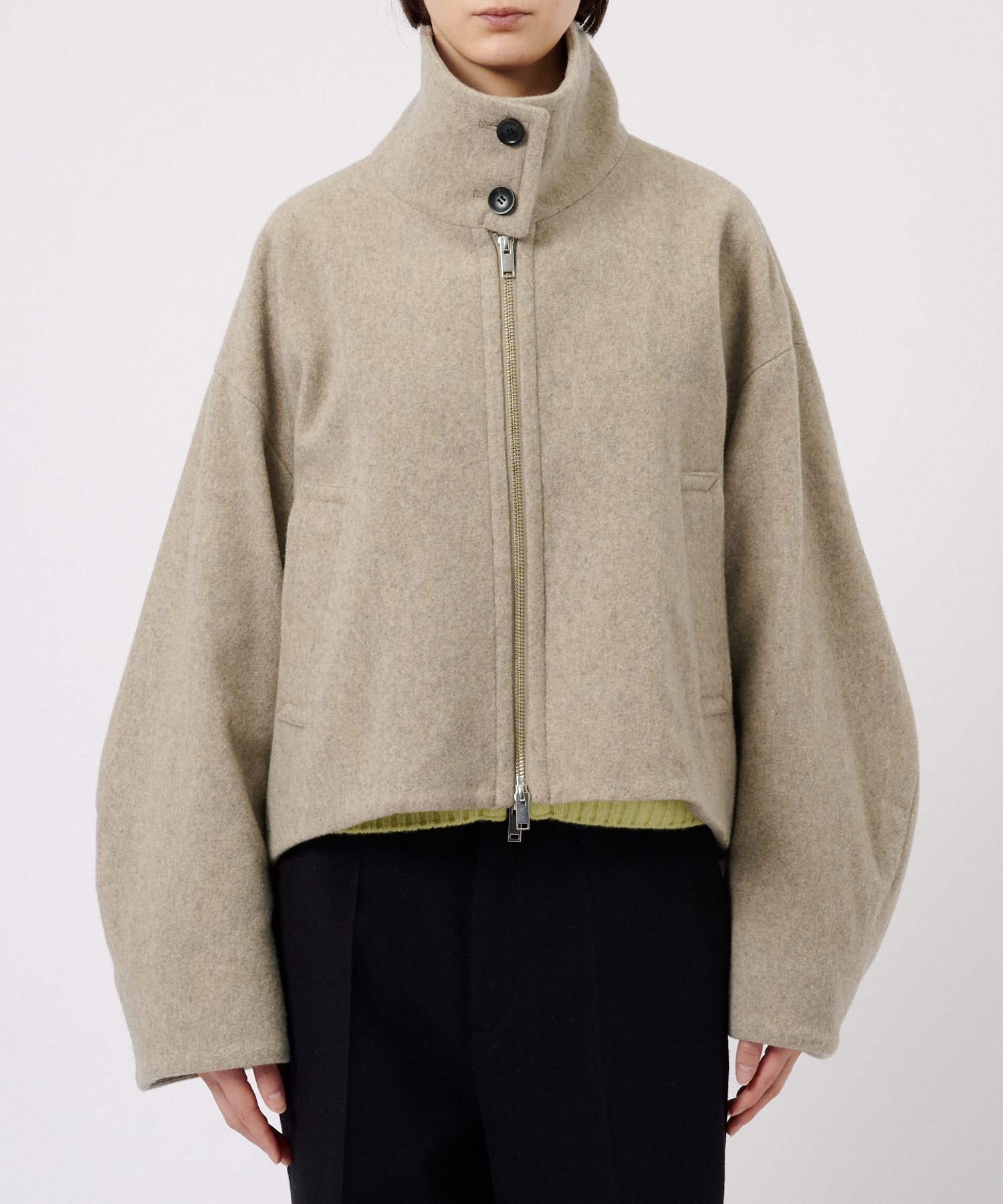 Stand Collar Wool Blouson STUDIOUS