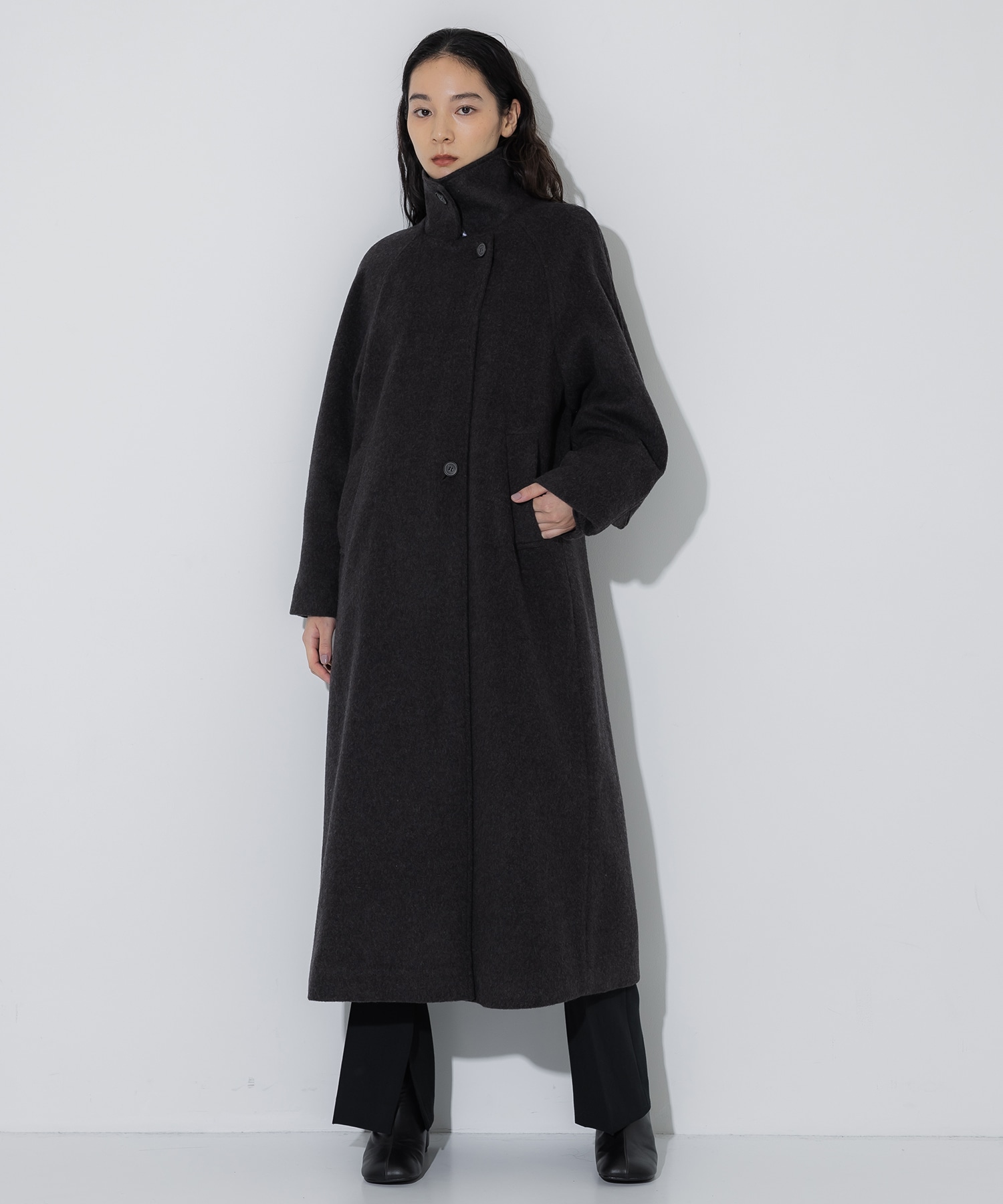 Stand Collar Wool Coat STUDIOUS